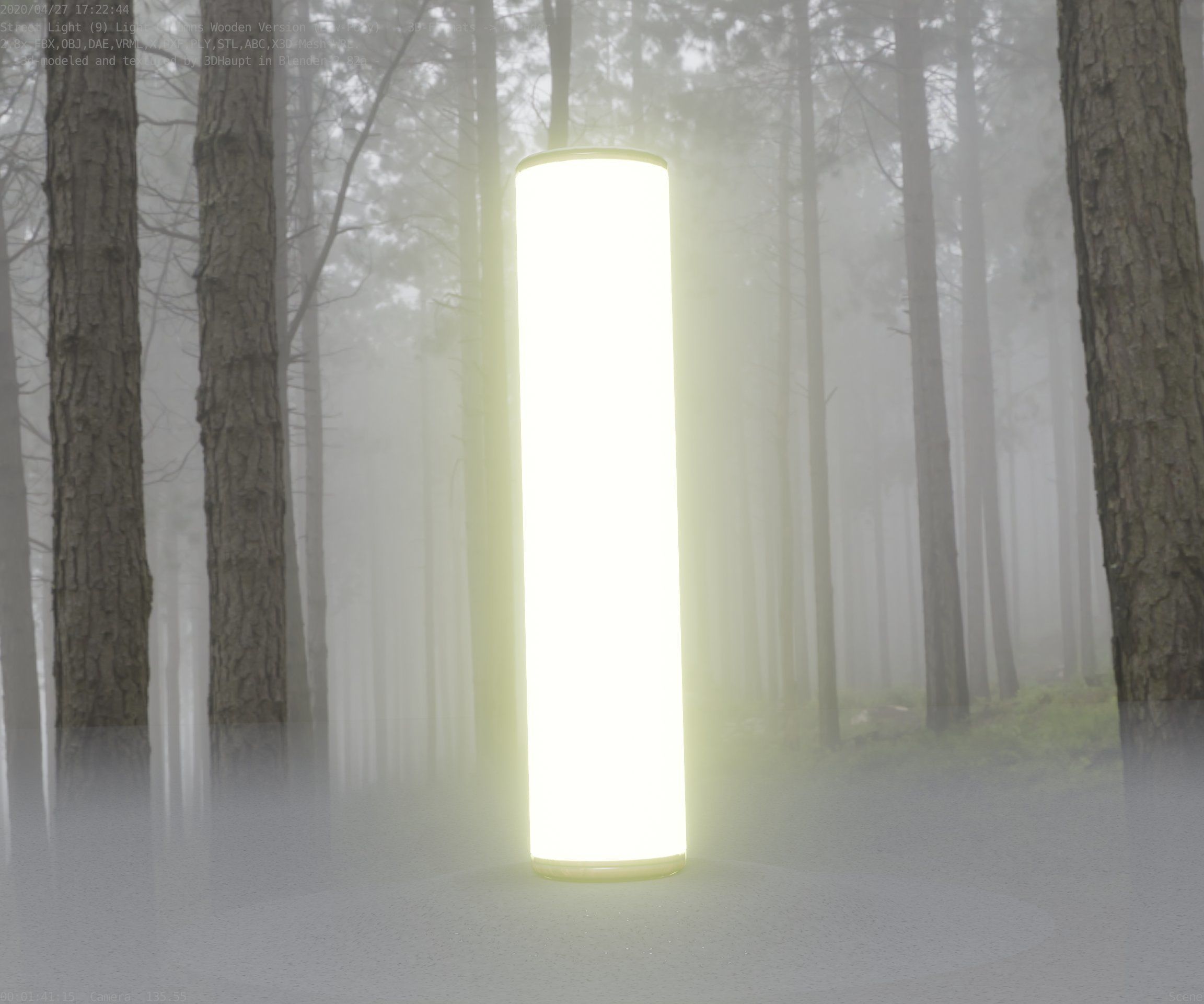 Wood Light-Column 25 - Low-Poly Street-Light Set-9 Low-poly 3D model_39