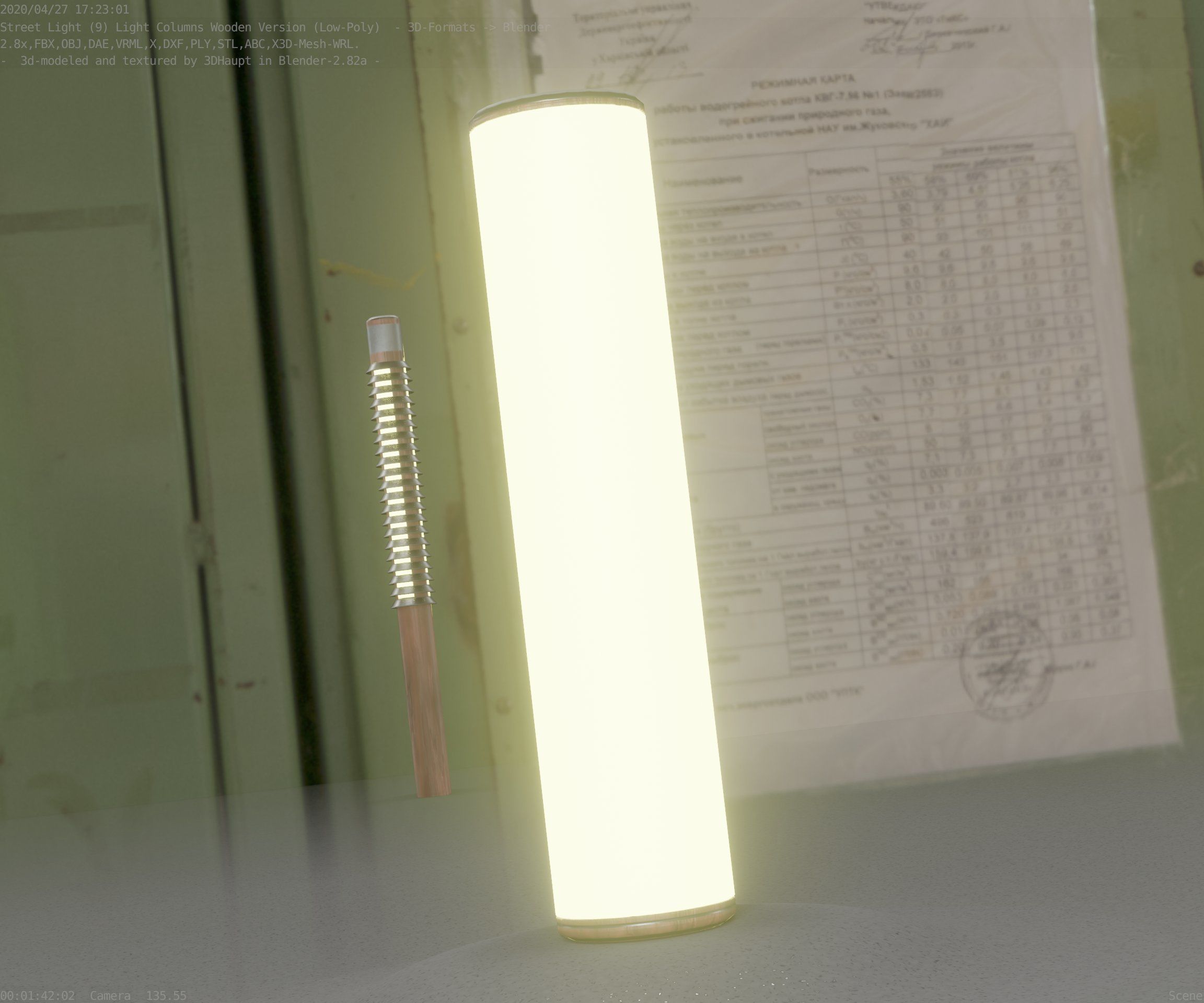 Wood Light-Column 25 - Low-Poly Street-Light Set-9 Low-poly 3D model_50