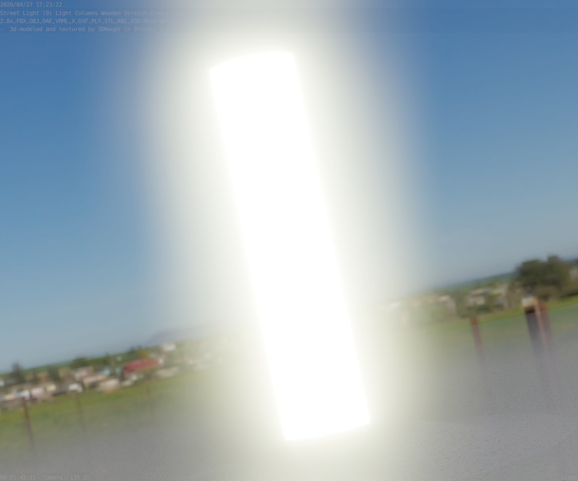Wood Light-Column 25 - Low-Poly Street-Light Set-9 Low-poly 3D model_63