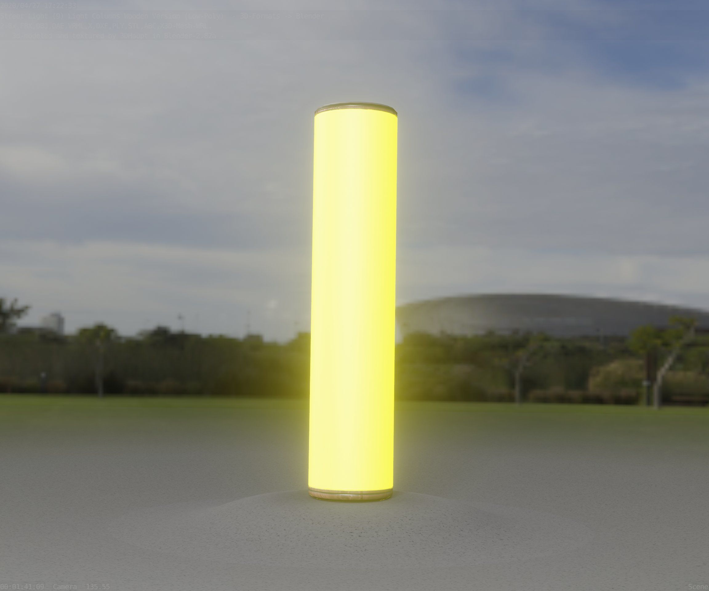 Wood Light-Column 25 - Low-Poly Street-Light Set-9 Low-poly 3D model_33