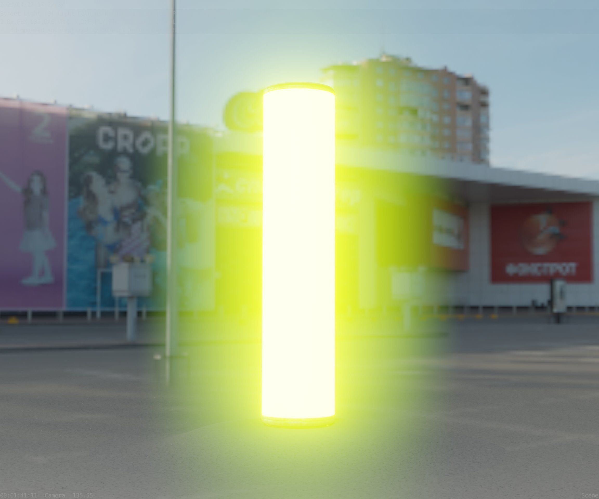 Wood Light-Column 25 - Low-Poly Street-Light Set-9 Low-poly 3D model_35