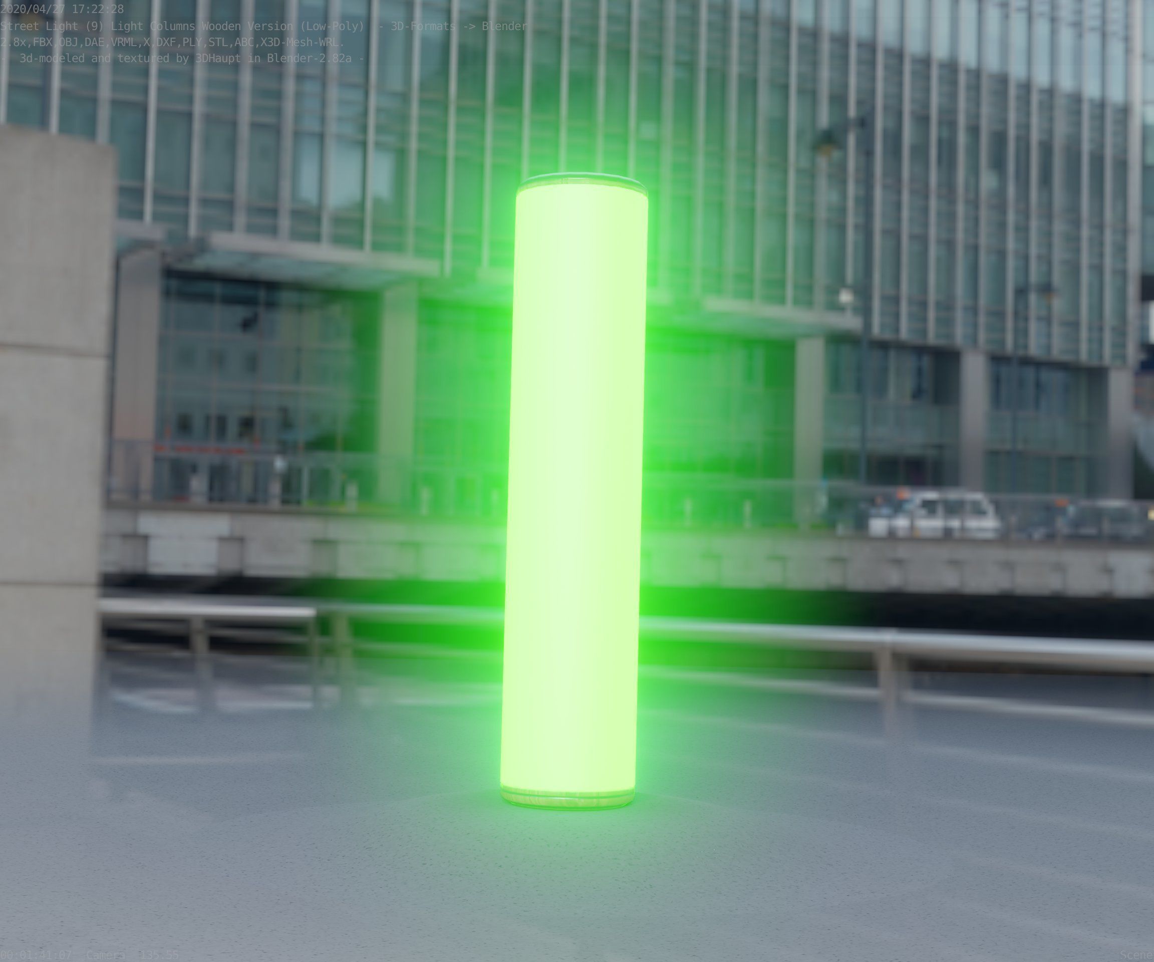 Wood Light-Column 25 - Low-Poly Street-Light Set-9 Low-poly 3D model_31