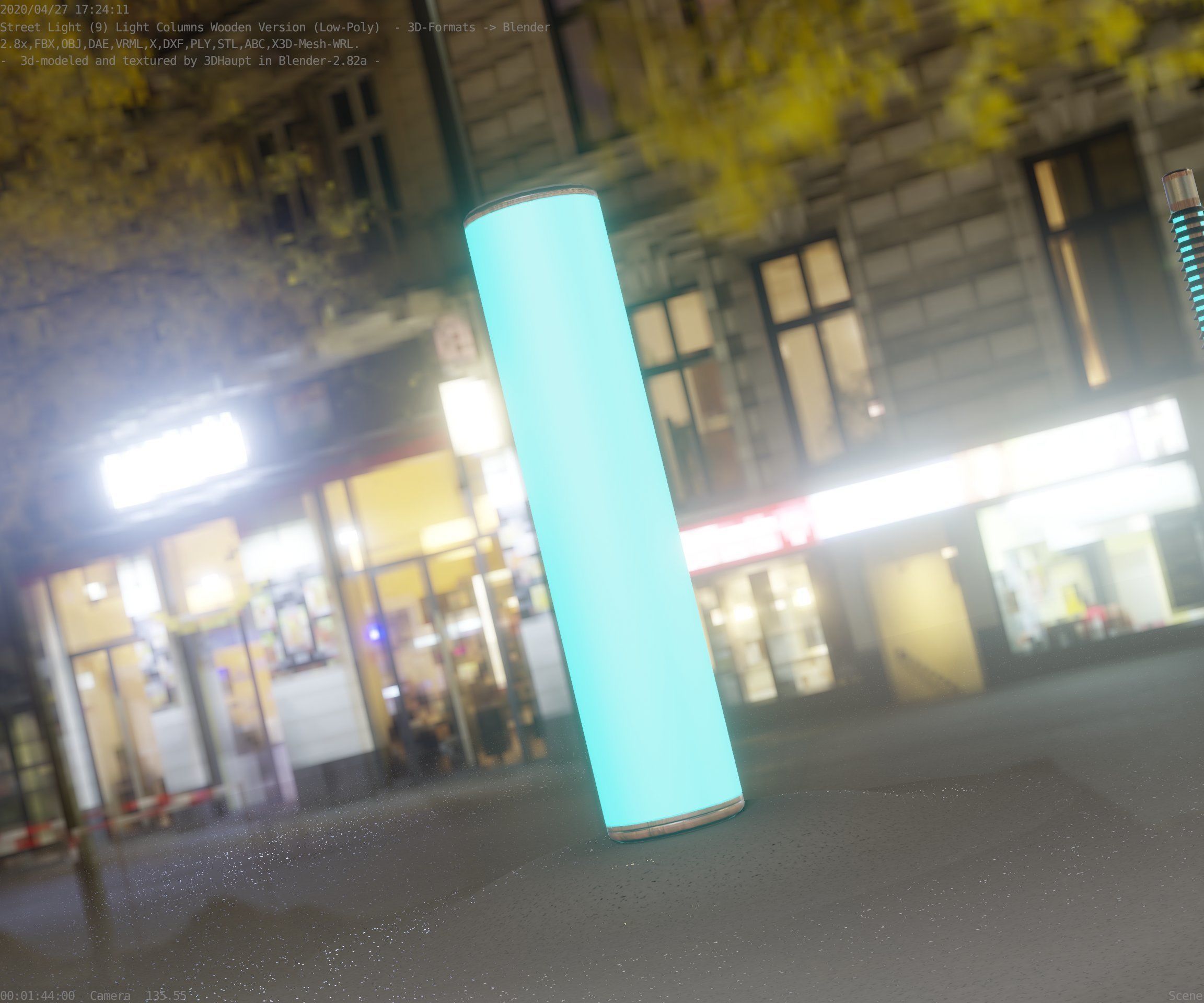 Wood Light-Column 25 - Low-Poly Street-Light Set-9 Low-poly 3D model_96