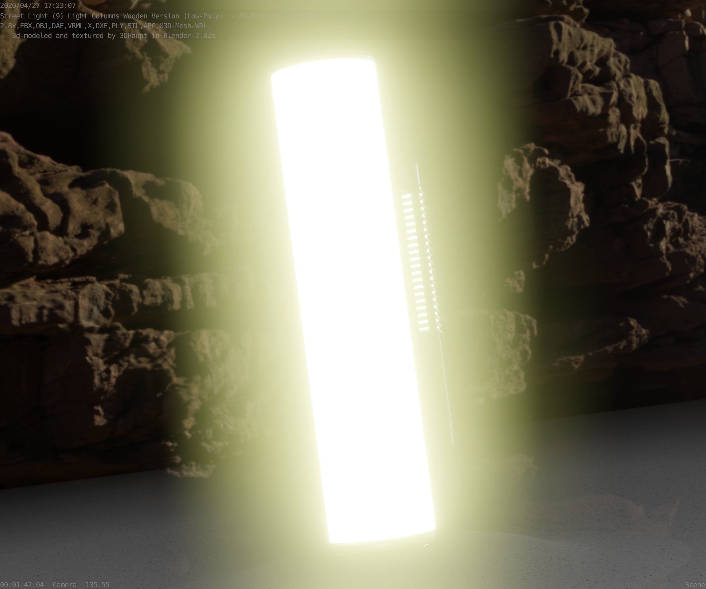 Wood Light-Column 25 - Low-Poly Street-Light Set-9 Low-poly 3D model_52