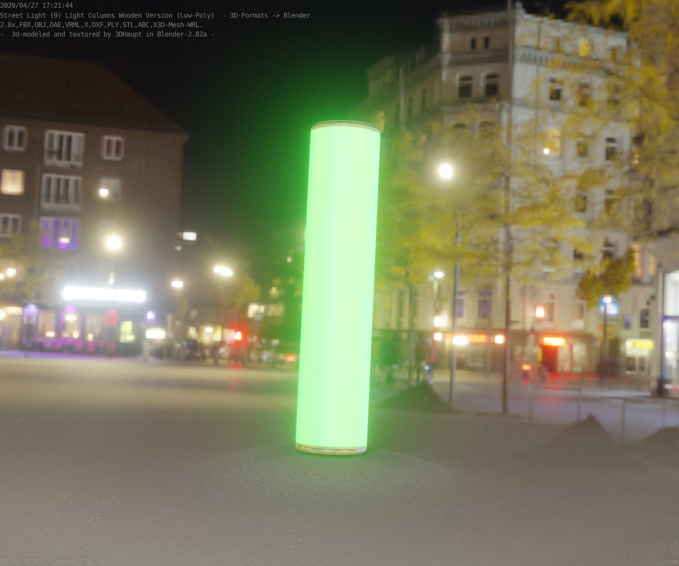 Wood Light-Column 25 - Low-Poly Street-Light Set-9 Low-poly 3D model_23