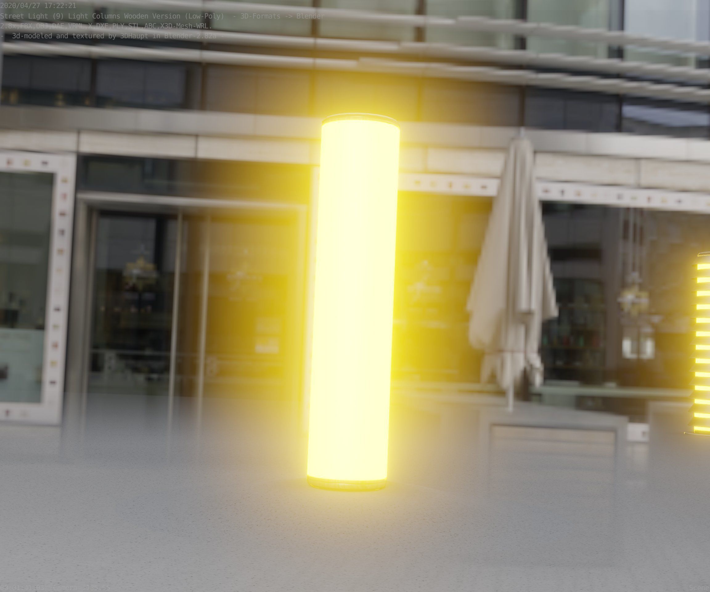 Wood Light-Column 25 - Low-Poly Street-Light Set-9 Low-poly 3D model_27