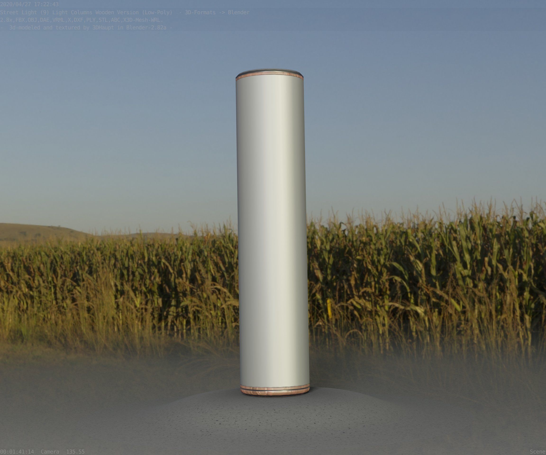 Wood Light-Column 25 - Low-Poly Street-Light Set-9 Low-poly 3D model_38