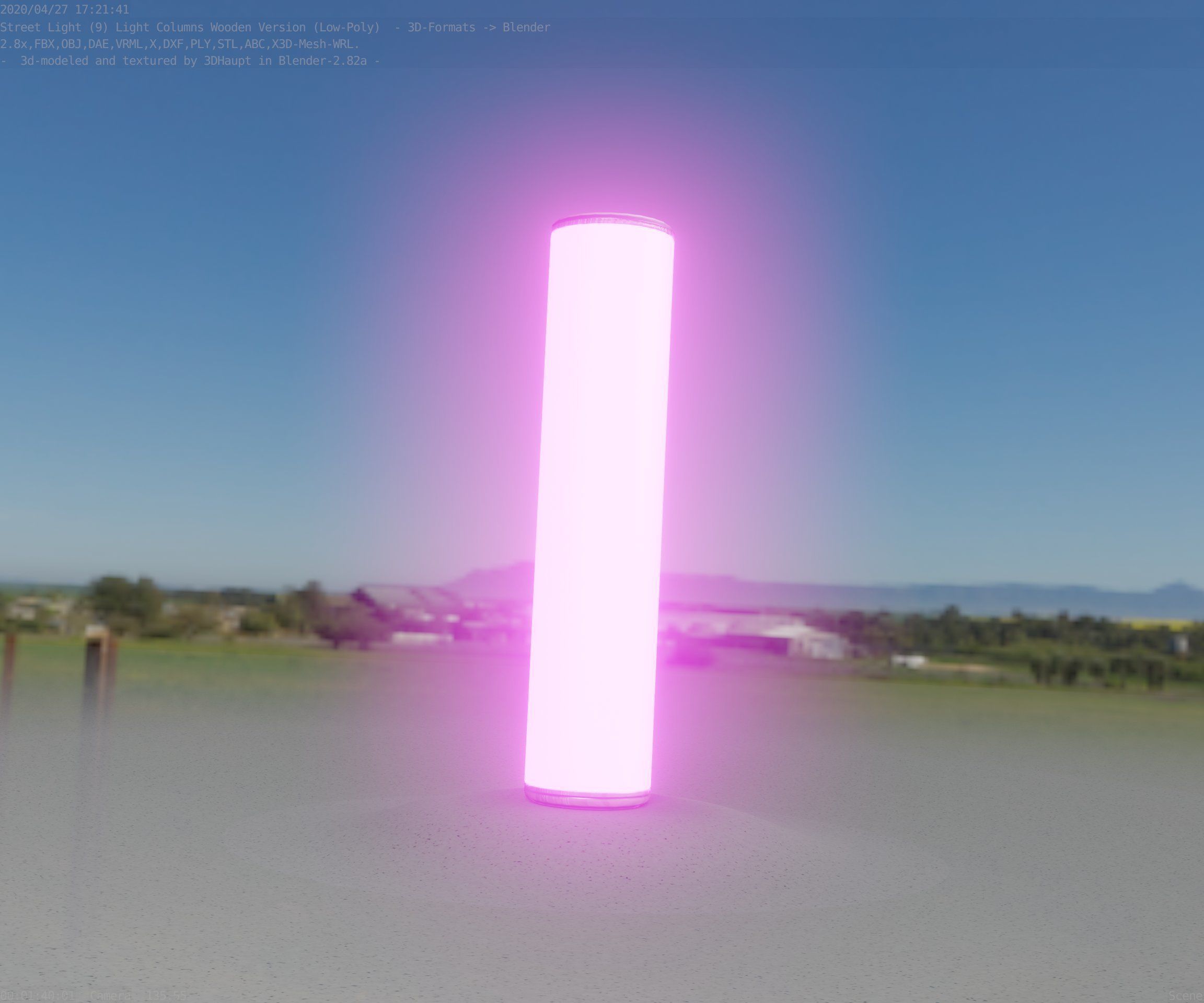 Wood Light-Column 25 - Low-Poly Street-Light Set-9 Low-poly 3D model_21