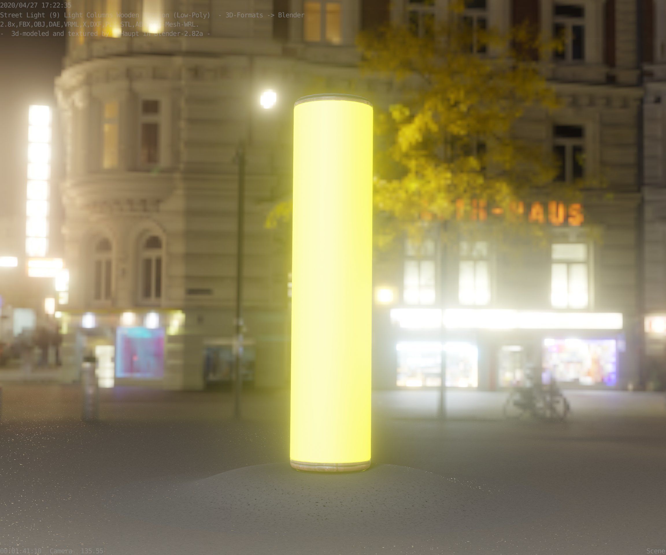 Wood Light-Column 25 - Low-Poly Street-Light Set-9 Low-poly 3D model_34