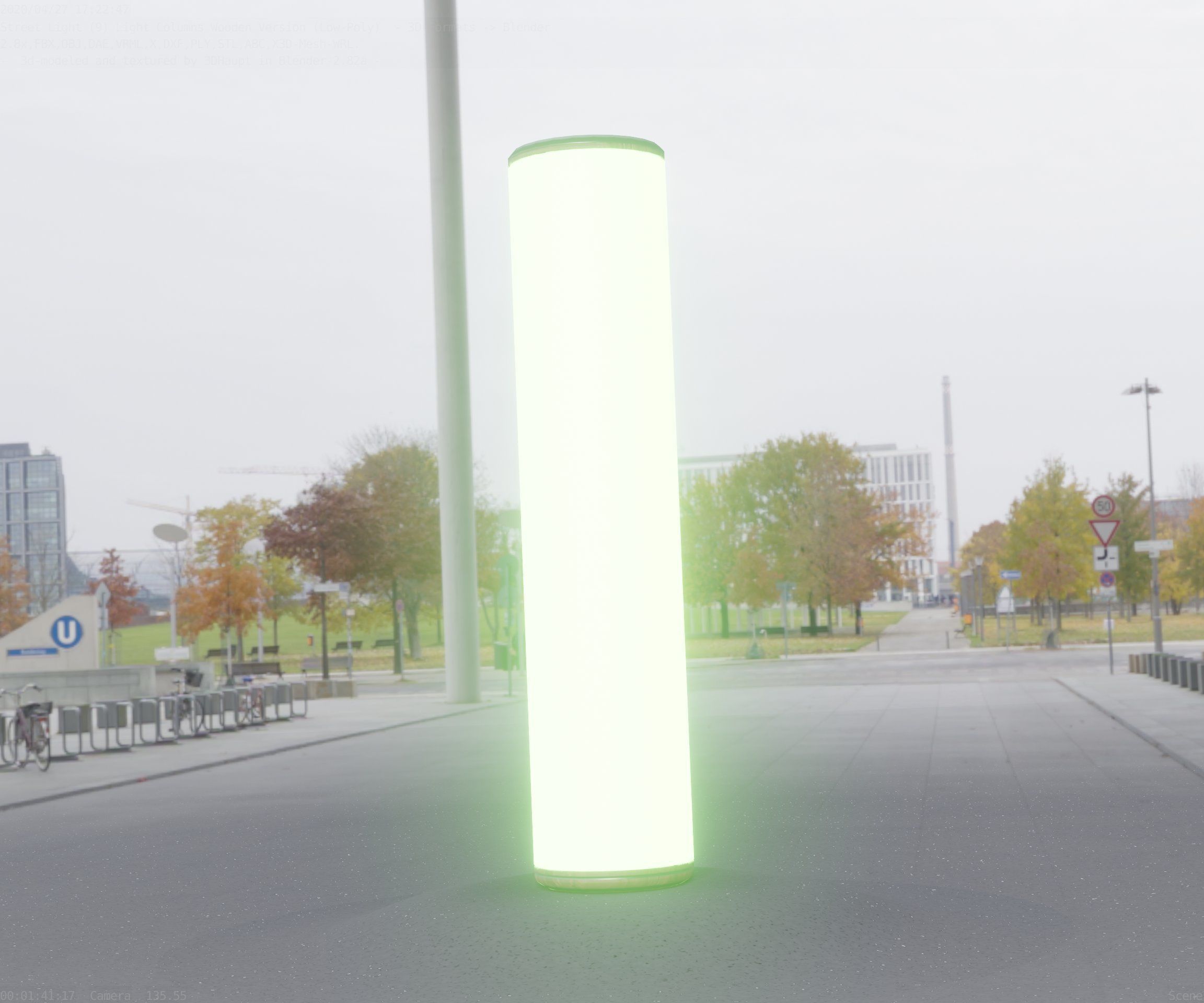 Wood Light-Column 25 - Low-Poly Street-Light Set-9 Low-poly 3D model_41