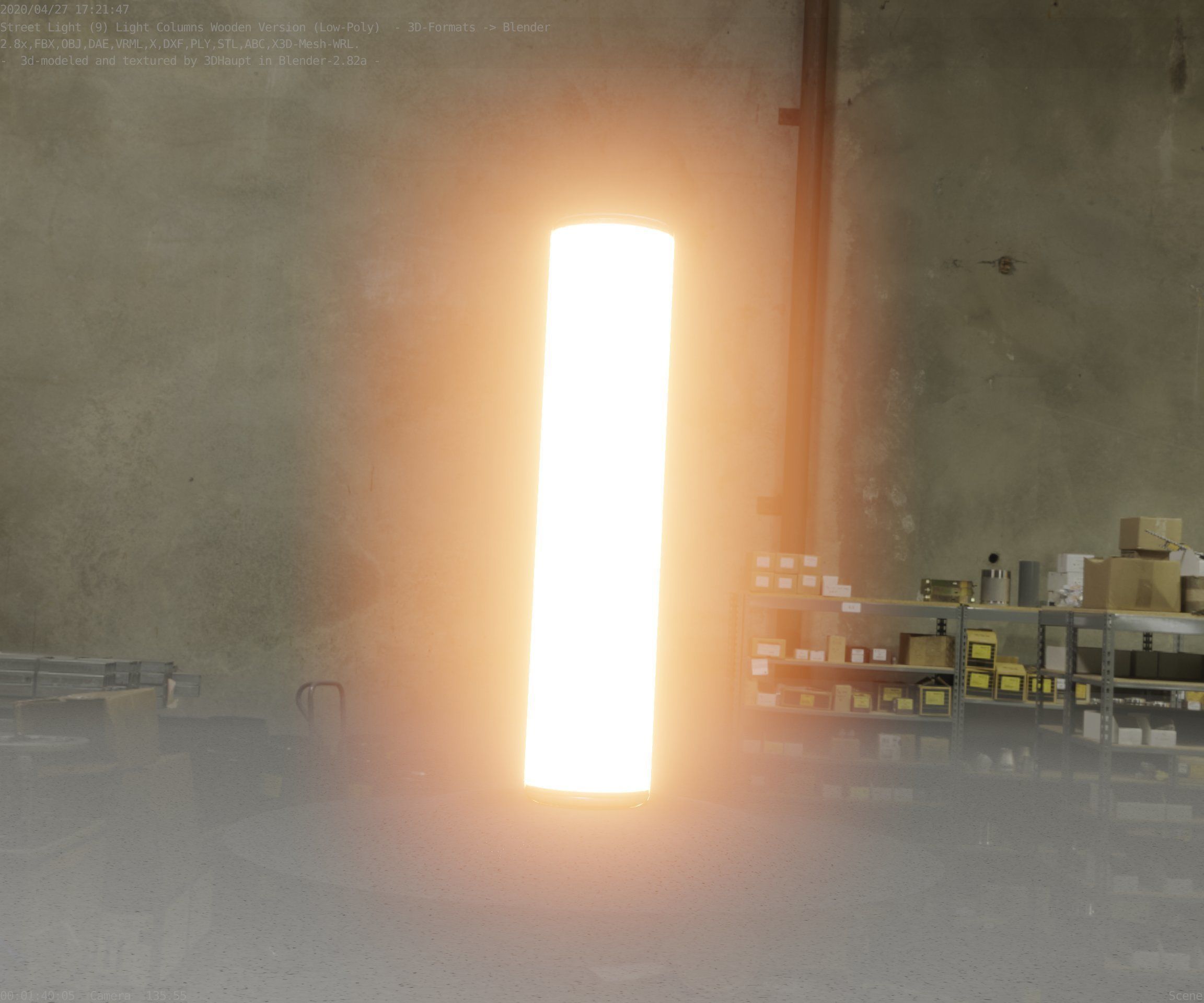 Wood Light-Column 25 - Low-Poly Street-Light Set-9 Low-poly 3D model_25