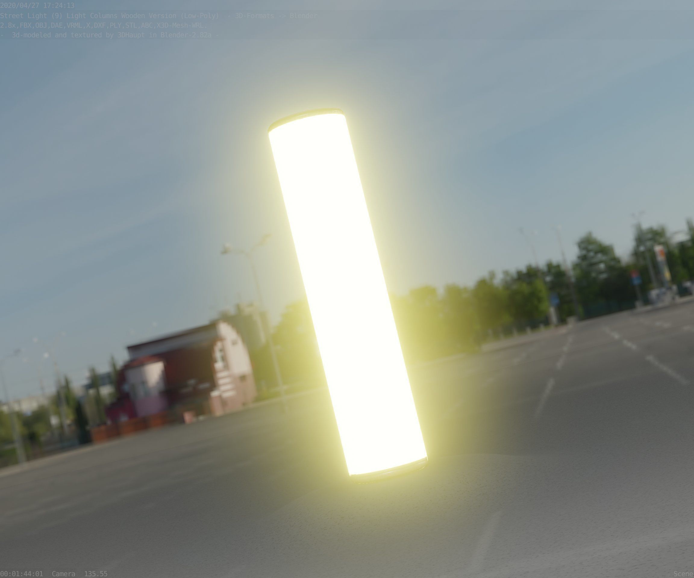 Wood Light-Column 25 - Low-Poly Street-Light Set-9 Low-poly 3D model_97