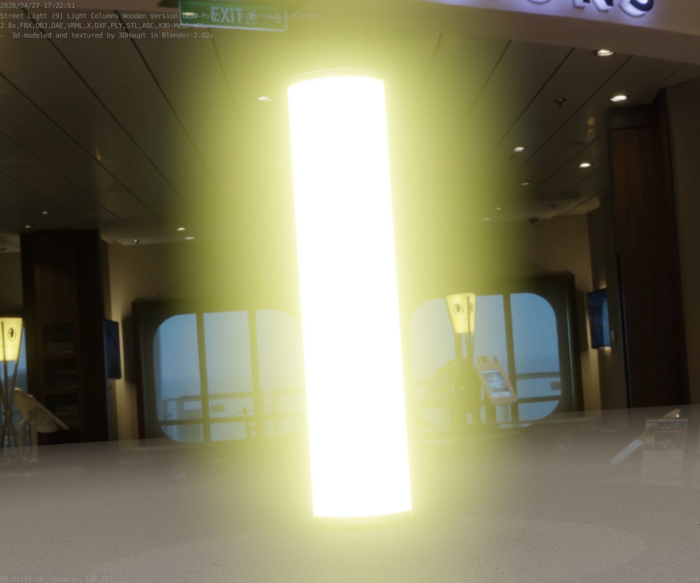Wood Light-Column 25 - Low-Poly Street-Light Set-9 Low-poly 3D model_44