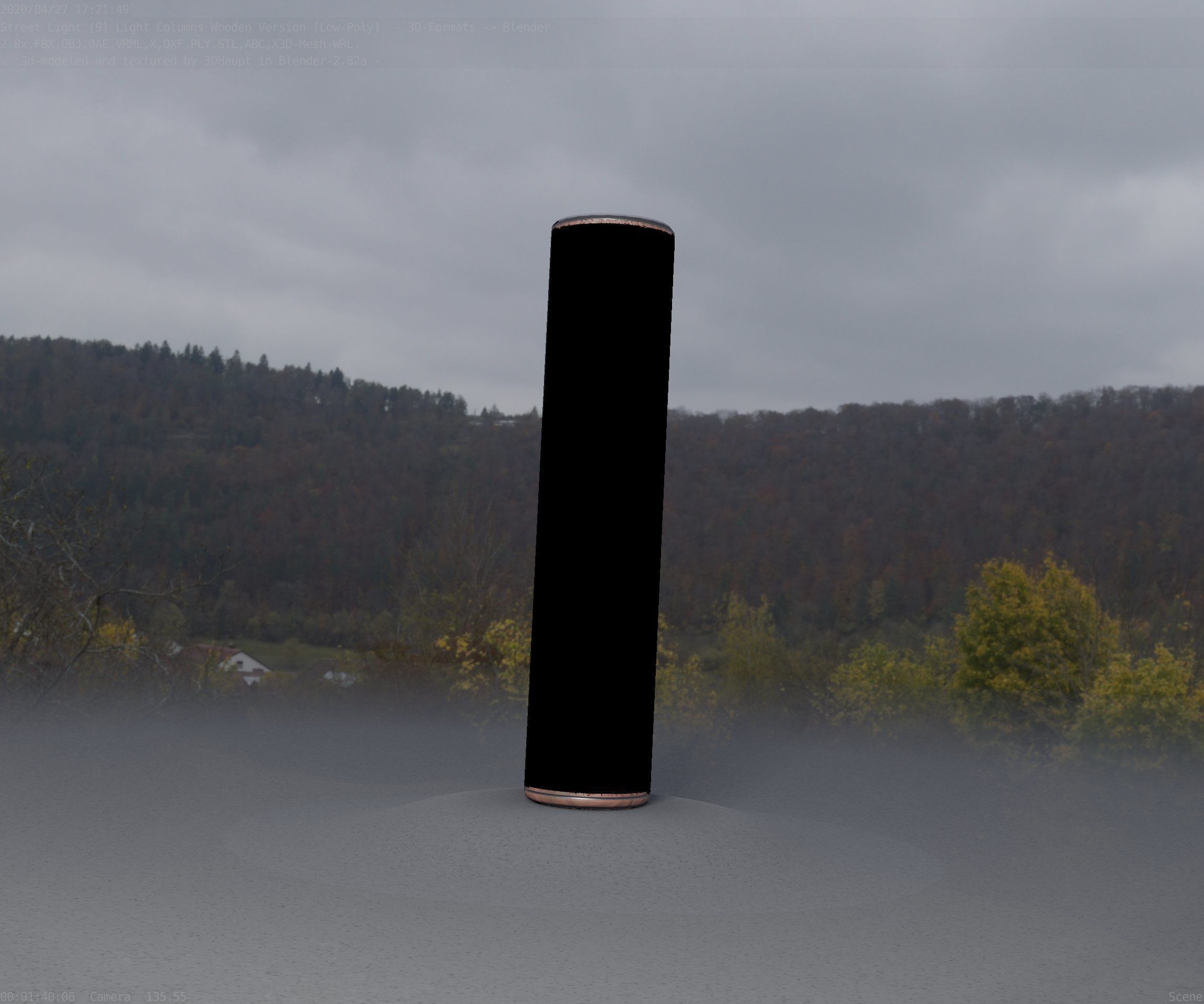 Wood Light-Column 25 - Low-Poly Street-Light Set-9 Low-poly 3D model_9