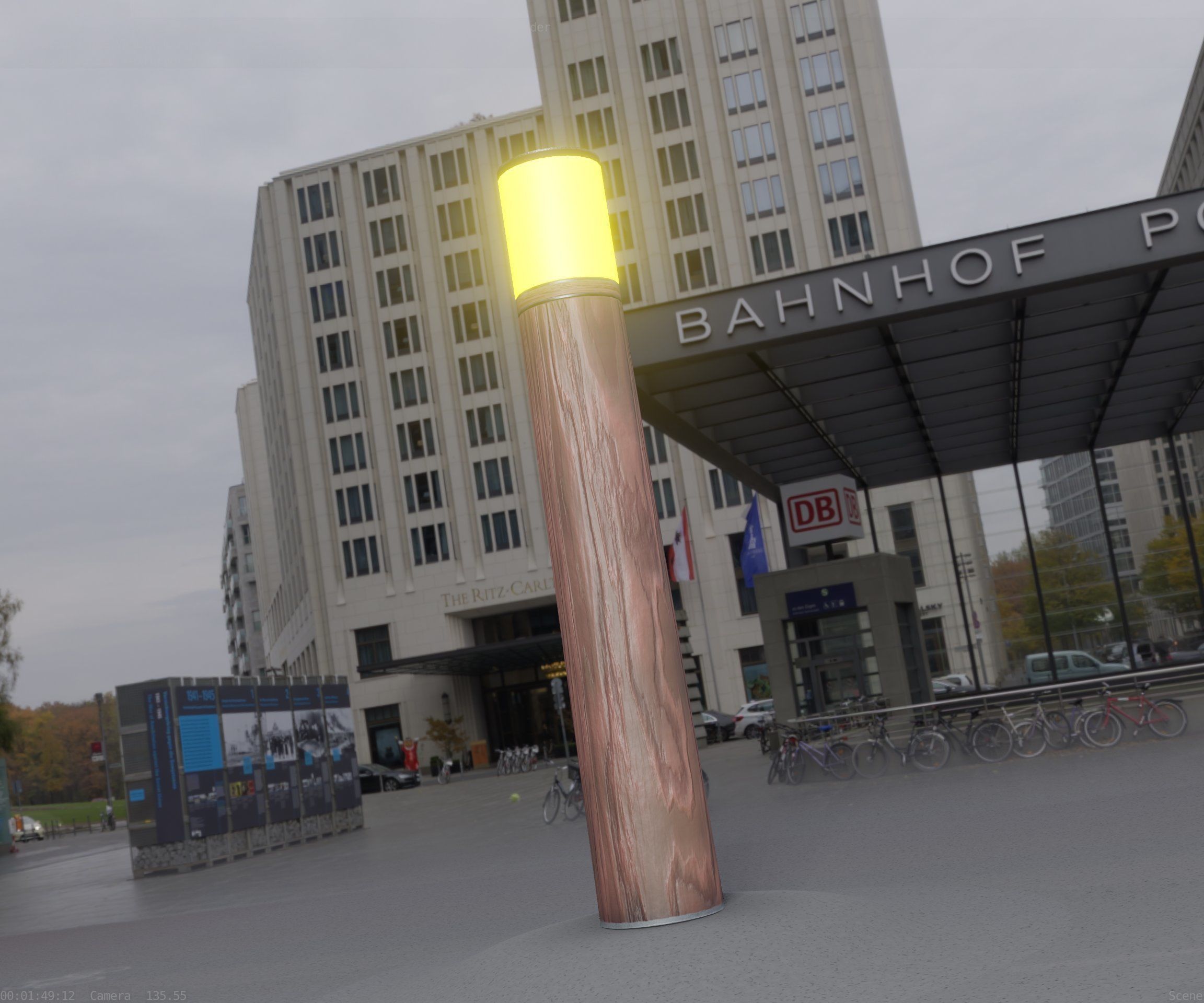 Wooden Light-Column 27- Low-Poly Street-Light Set-9 Low-poly 3D model_28
