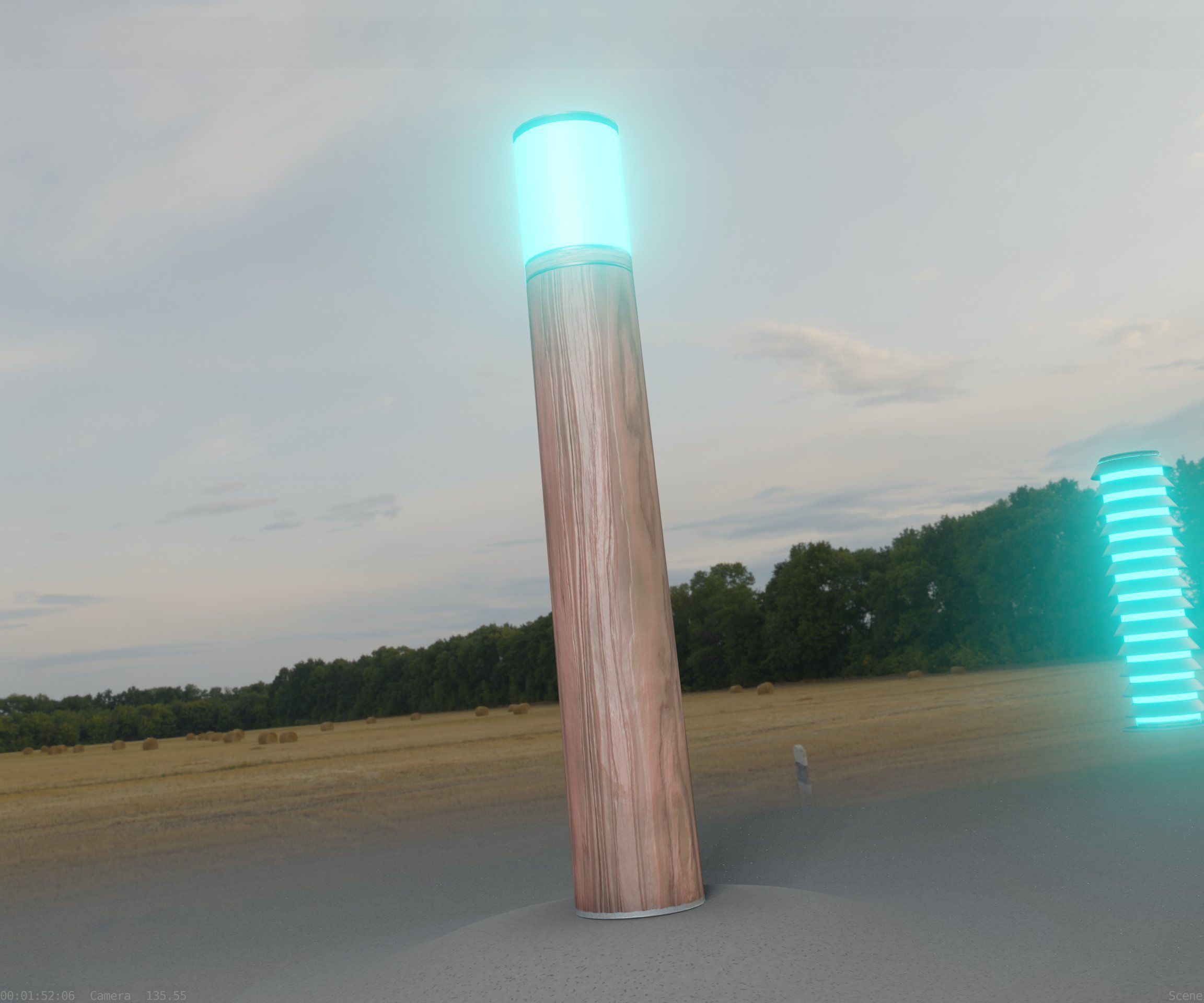 Wooden Light-Column 27- Low-Poly Street-Light Set-9 Low-poly 3D model_95
