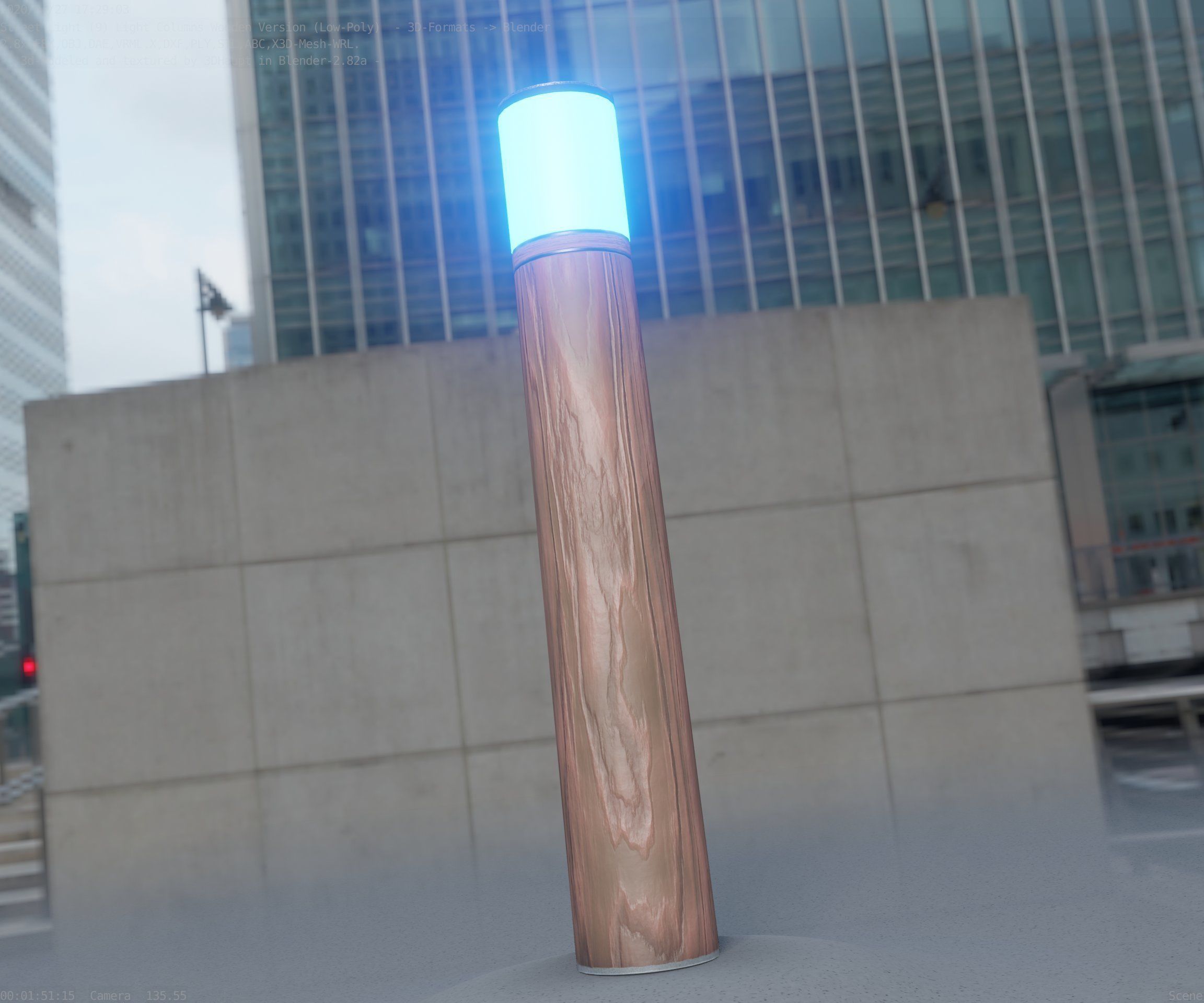 Wooden Light-Column 27- Low-Poly Street-Light Set-9 Low-poly 3D model_80