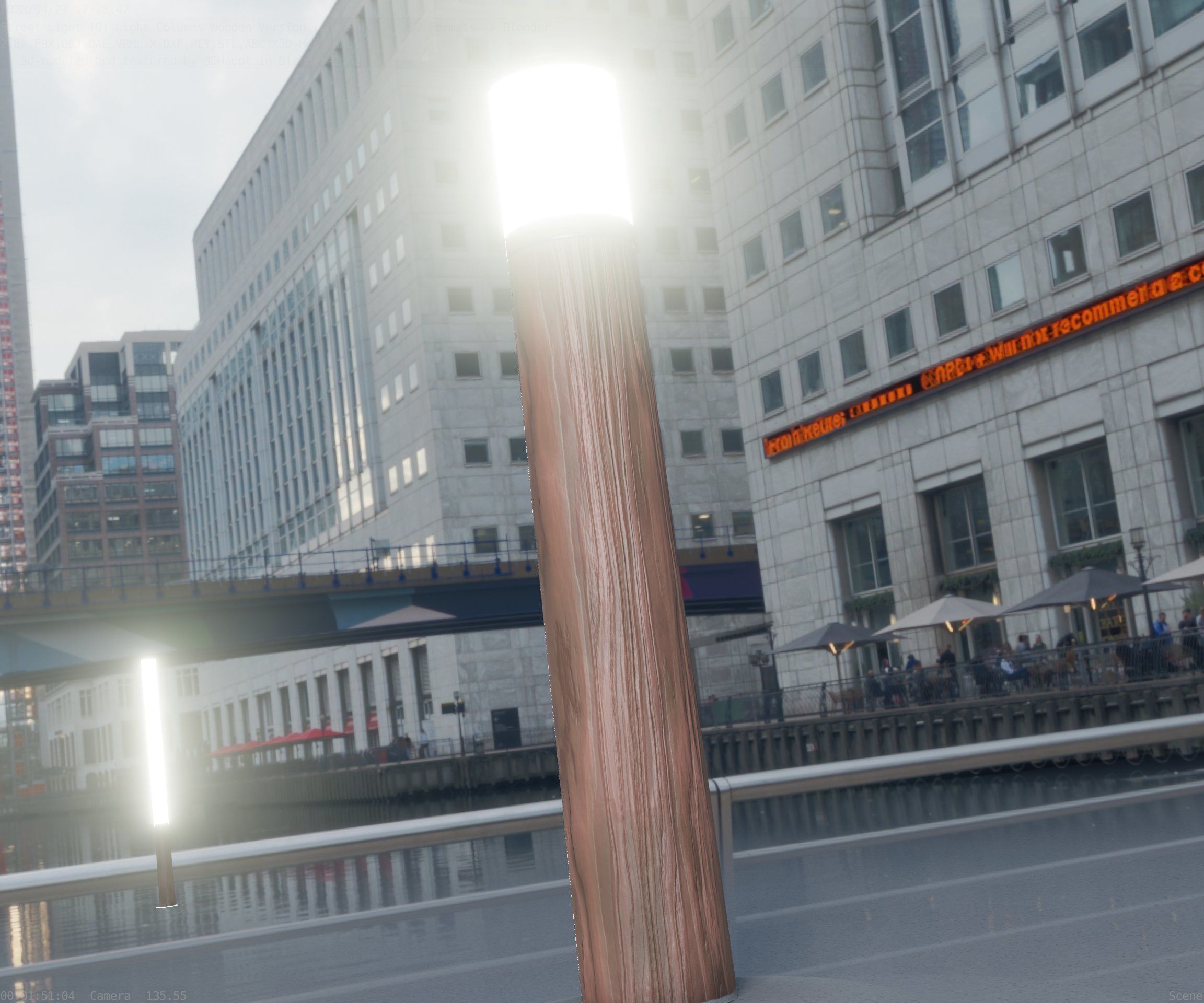 Wooden Light-Column 27- Low-Poly Street-Light Set-9 Low-poly 3D model_69