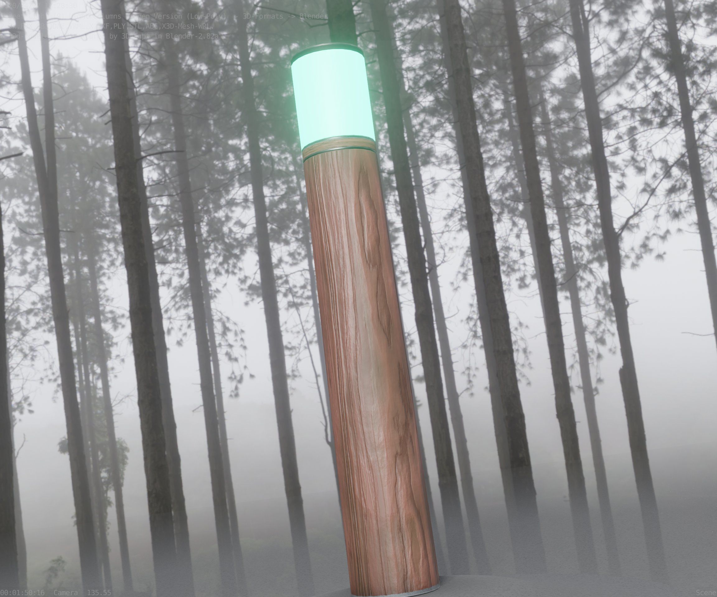 Wooden Light-Column 27- Low-Poly Street-Light Set-9 Low-poly 3D model_57