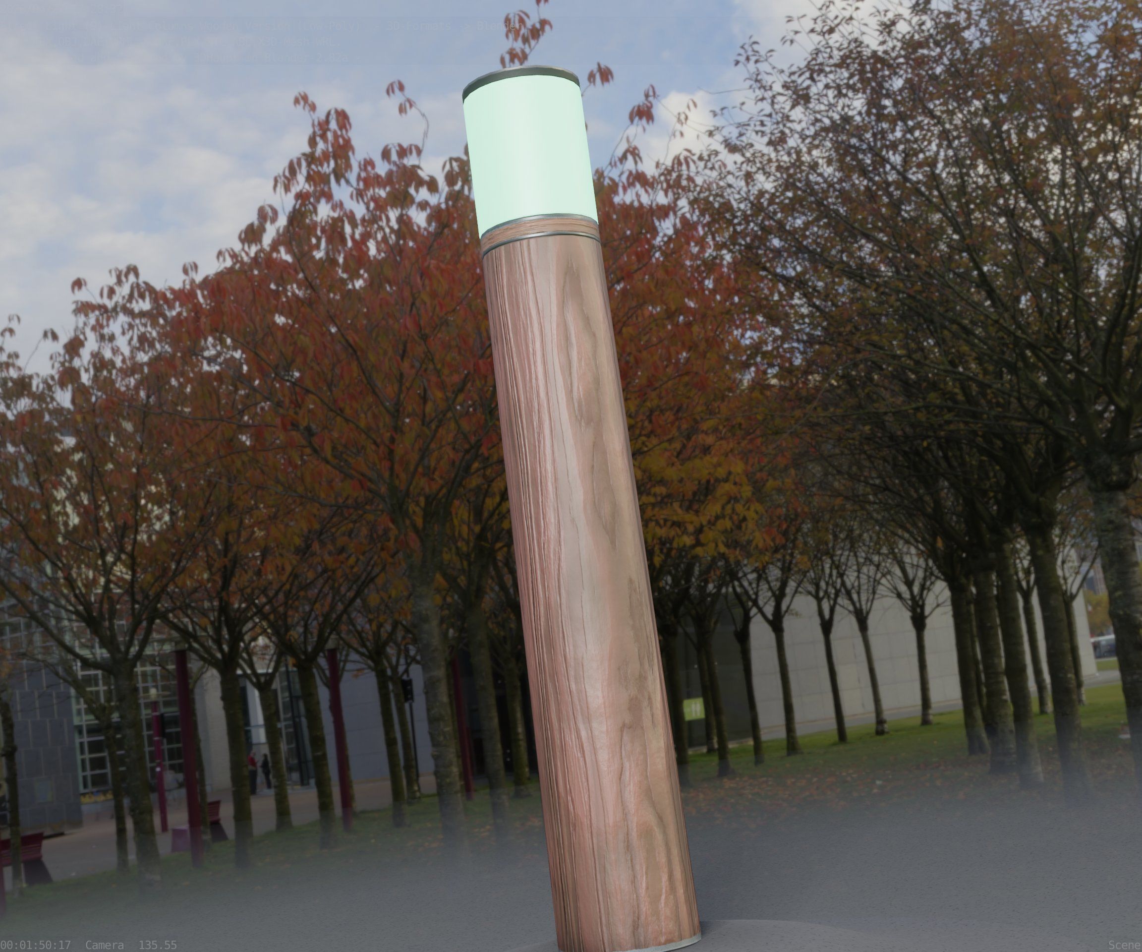 Wooden Light-Column 27- Low-Poly Street-Light Set-9 Low-poly 3D model_58
