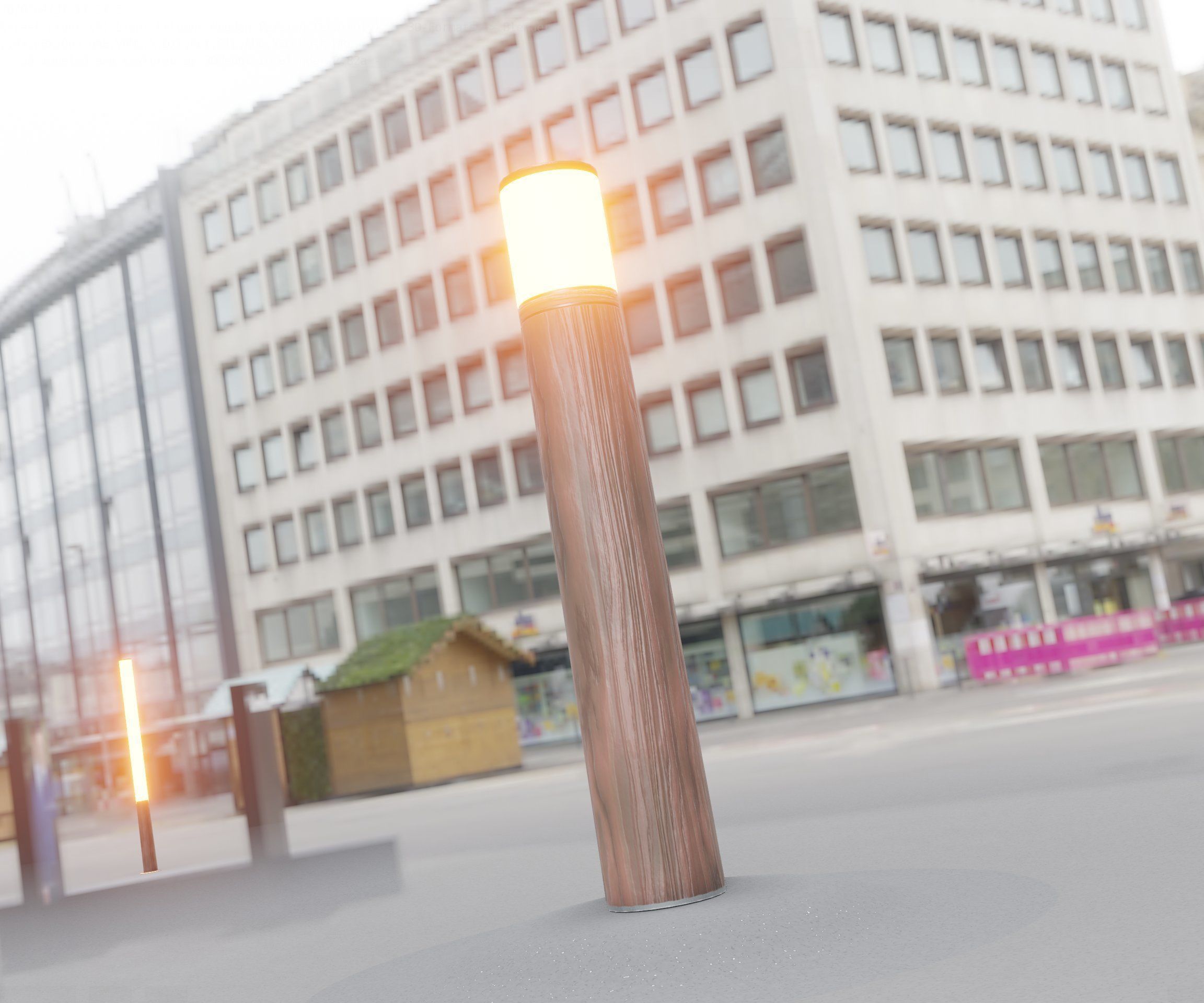 Wooden Light-Column 27- Low-Poly Street-Light Set-9 Low-poly 3D model_13