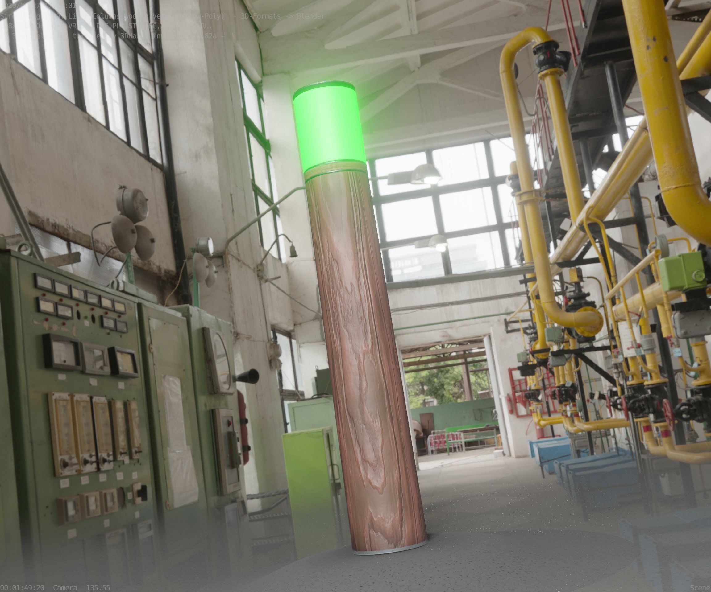 Wooden Light-Column 27- Low-Poly Street-Light Set-9 Low-poly 3D model_37