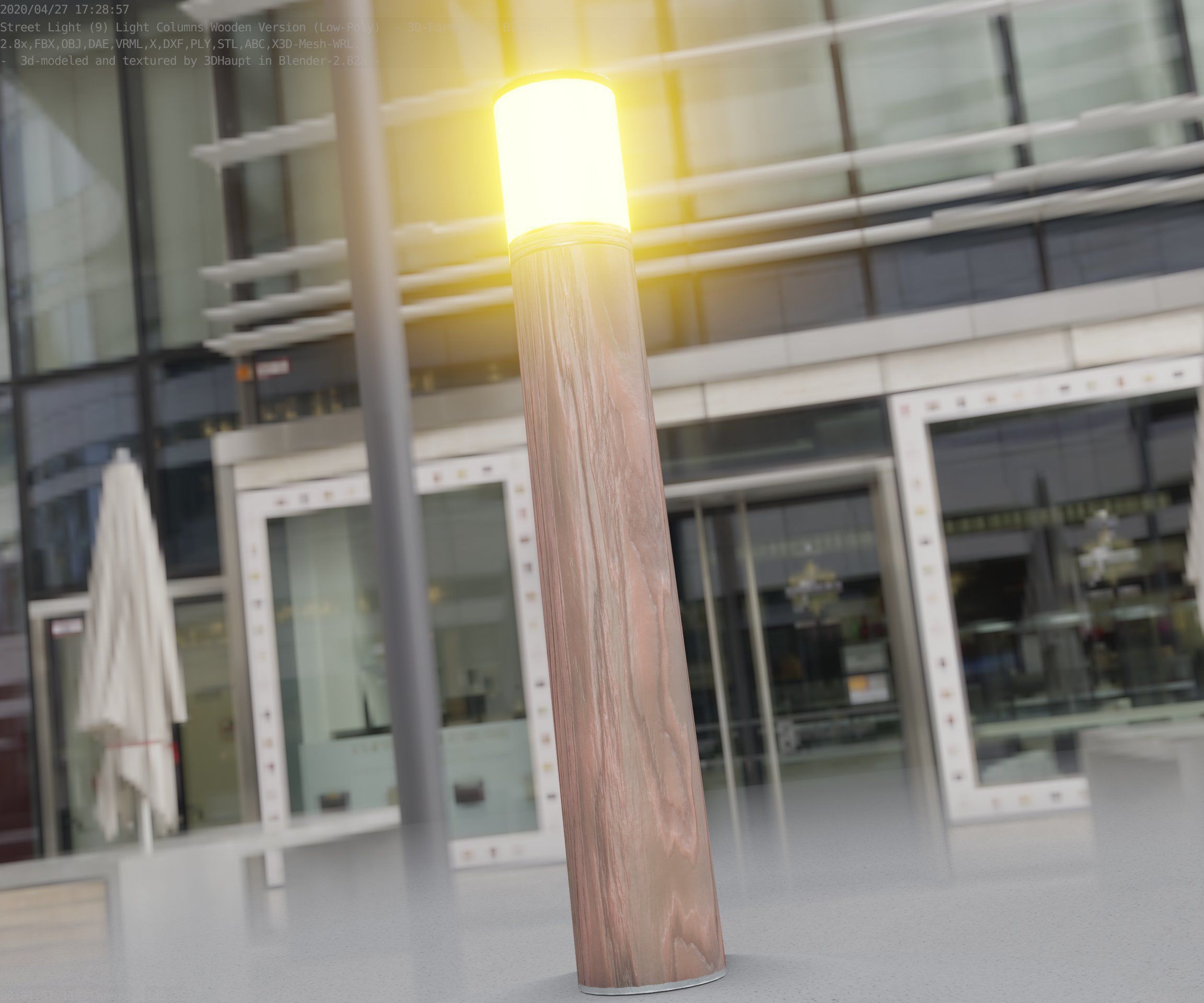 Wooden Light-Column 27- Low-Poly Street-Light Set-9 Low-poly 3D model_76
