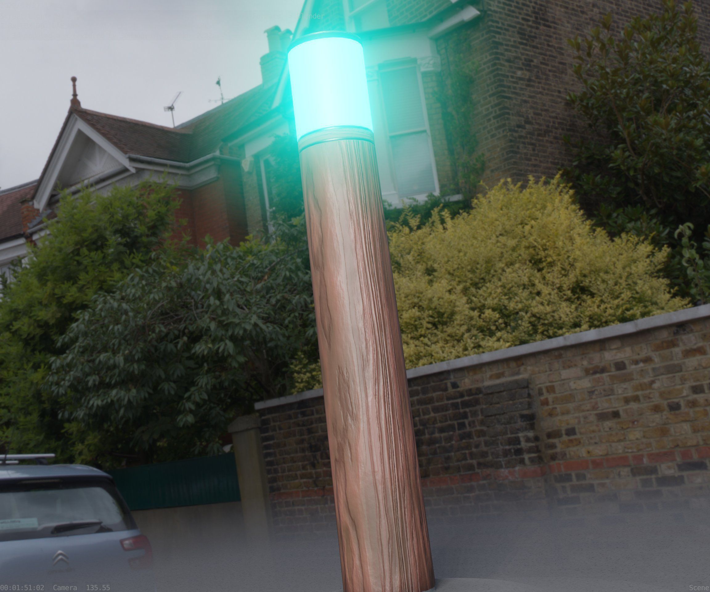 Wooden Light-Column 27- Low-Poly Street-Light Set-9 Low-poly 3D model_67