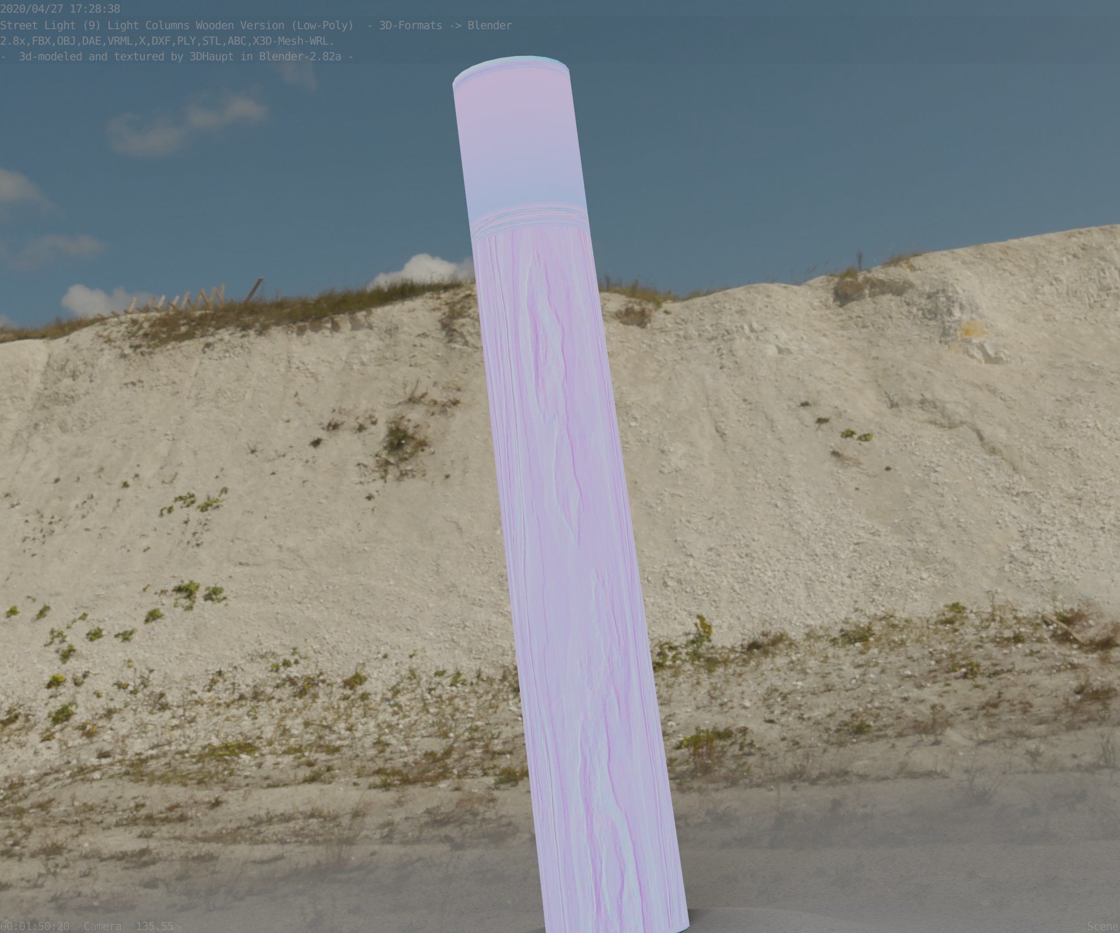 Wooden Light-Column 27- Low-Poly Street-Light Set-9 Low-poly 3D model_61