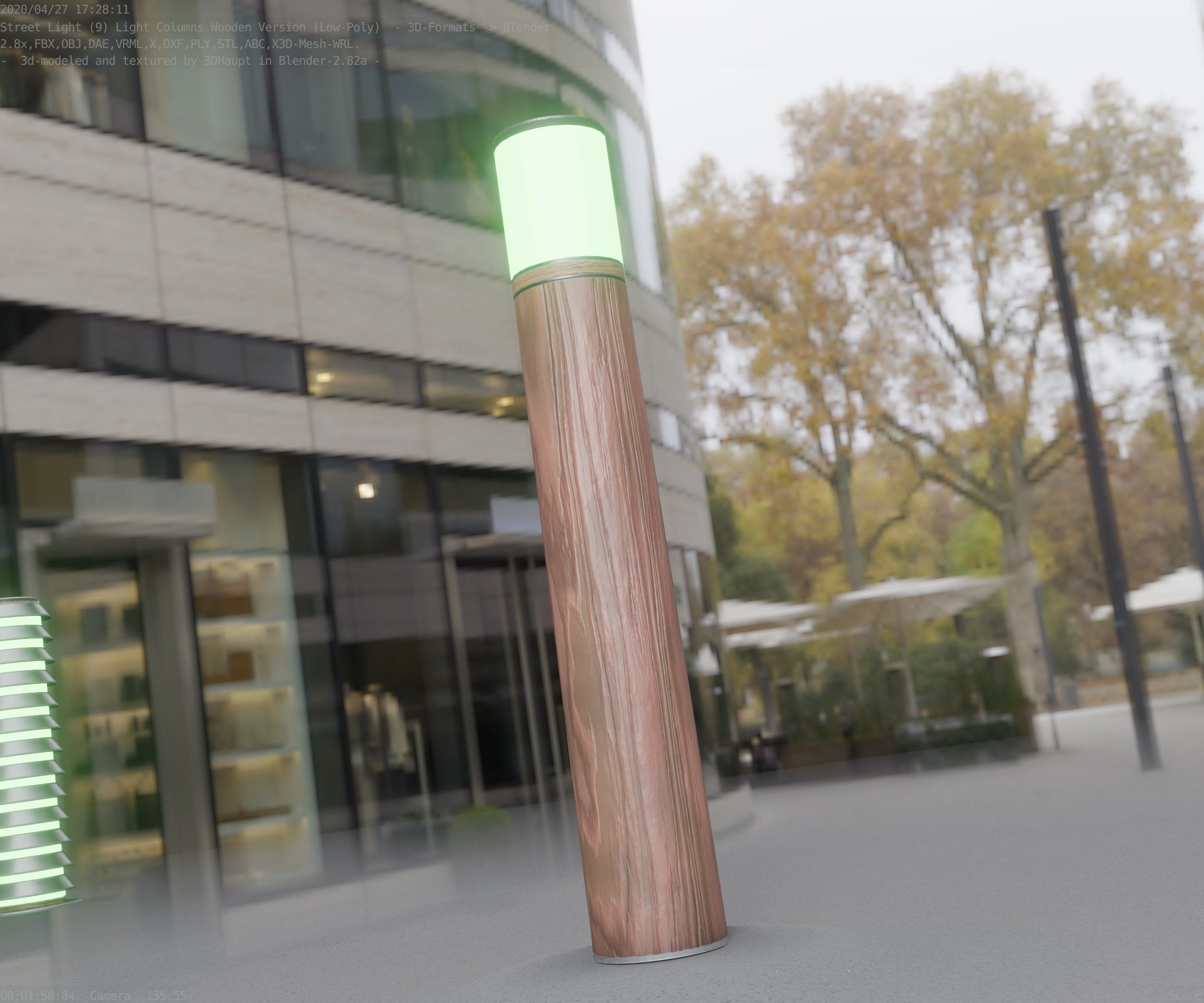 Wooden Light-Column 27- Low-Poly Street-Light Set-9 Low-poly 3D model_45