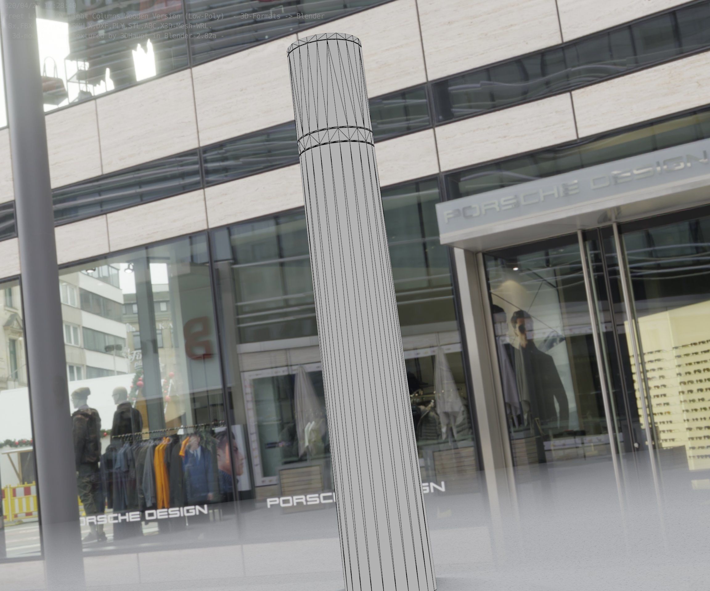 Wooden Light-Column 27- Low-Poly Street-Light Set-9 Low-poly 3D model_63