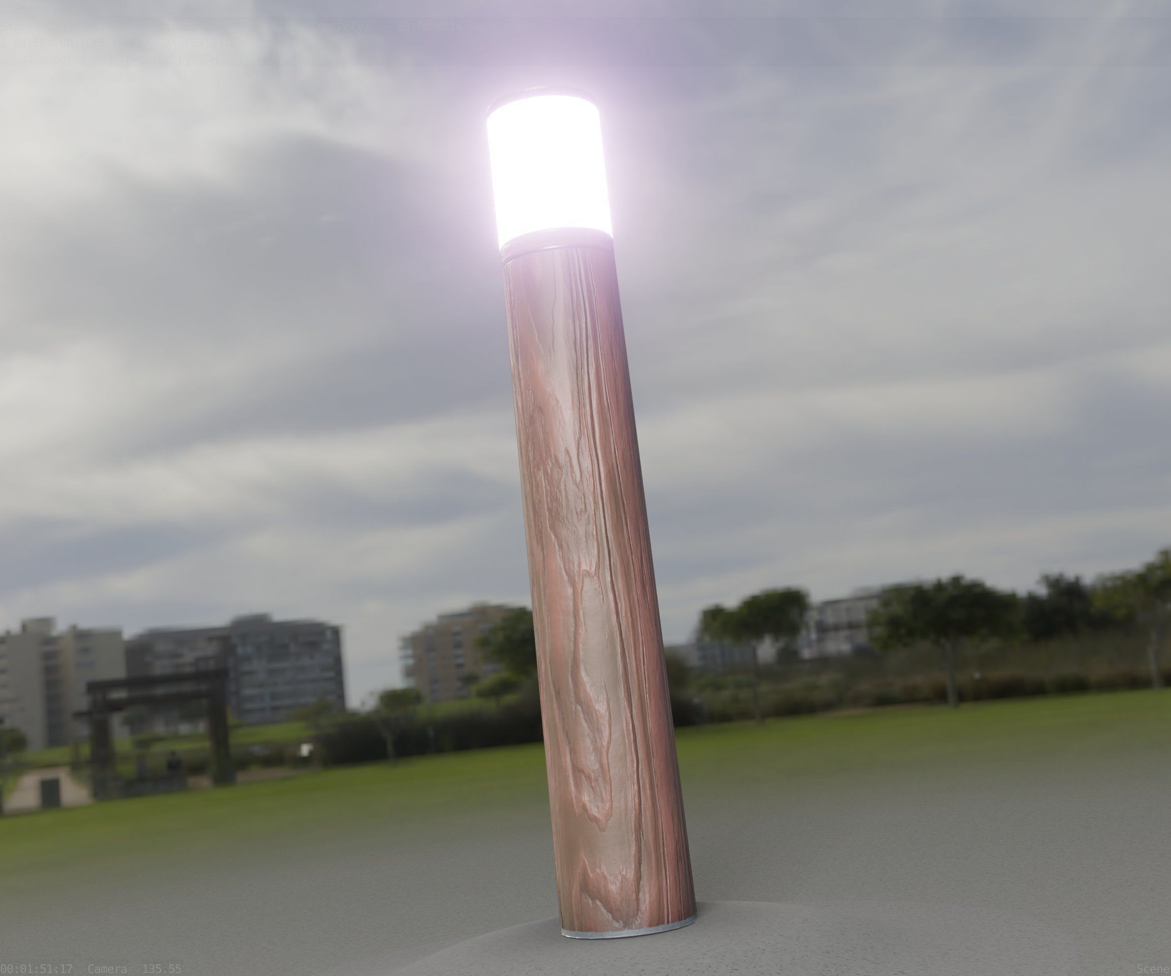 Wooden Light-Column 27- Low-Poly Street-Light Set-9 Low-poly 3D model_82