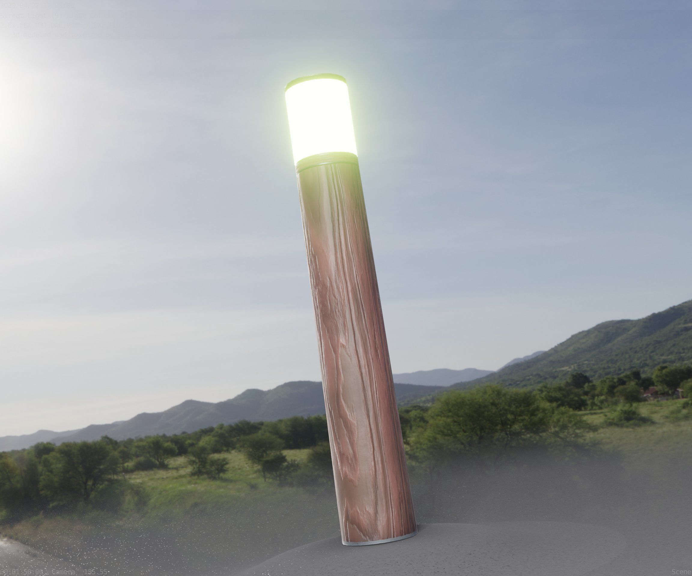 Wooden Light-Column 27- Low-Poly Street-Light Set-9 Low-poly 3D model_41