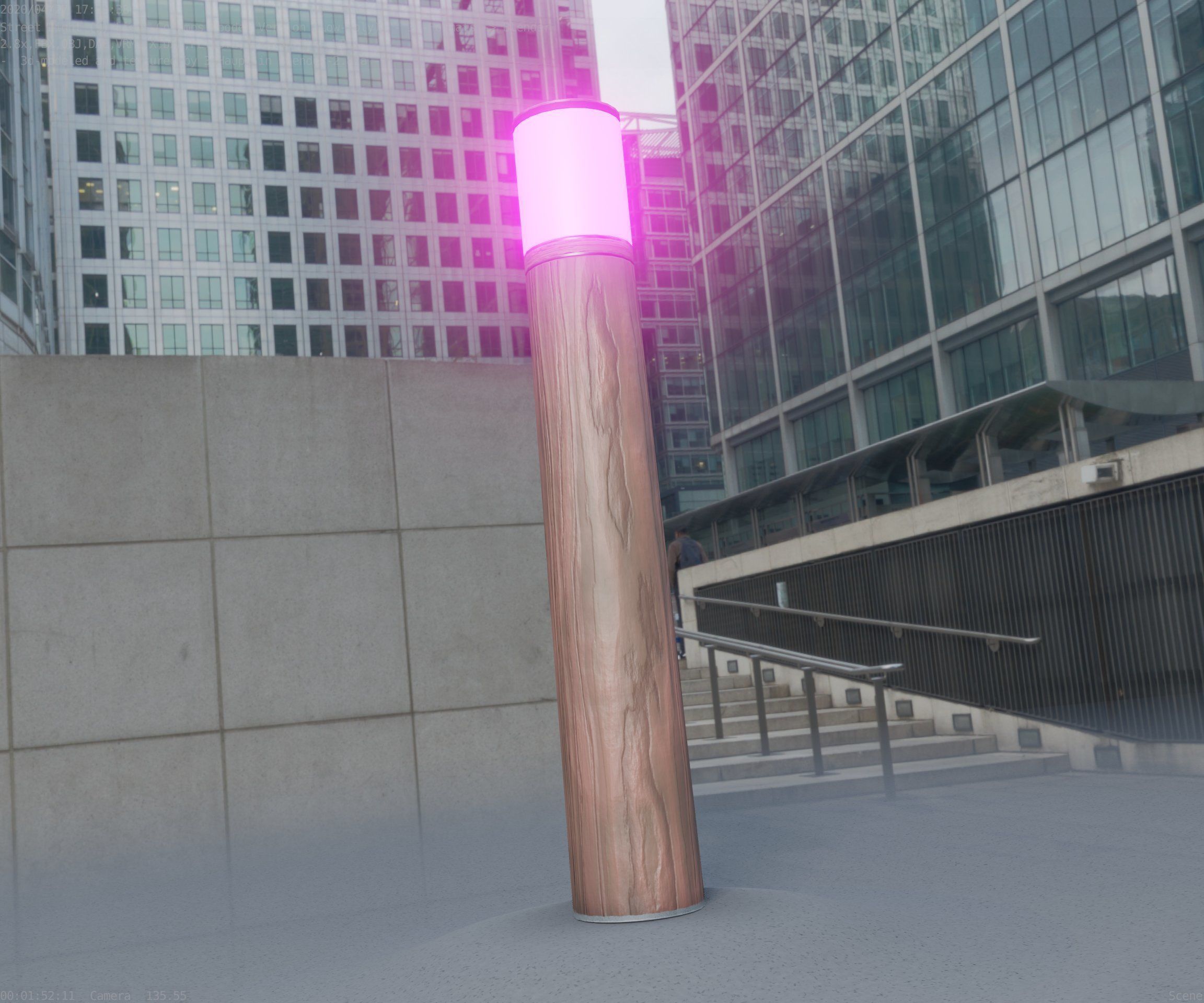 Wooden Light-Column 27- Low-Poly Street-Light Set-9 Low-poly 3D model_100