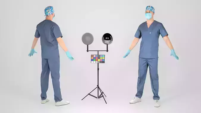 Surgical doctor male ready for animation 112 Low-poly 3D model