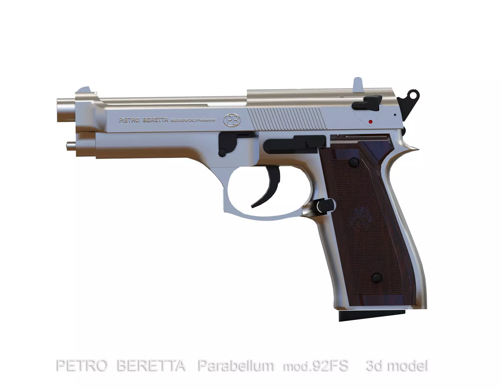 BERETTA Parabellum Low-poly 3D model_0