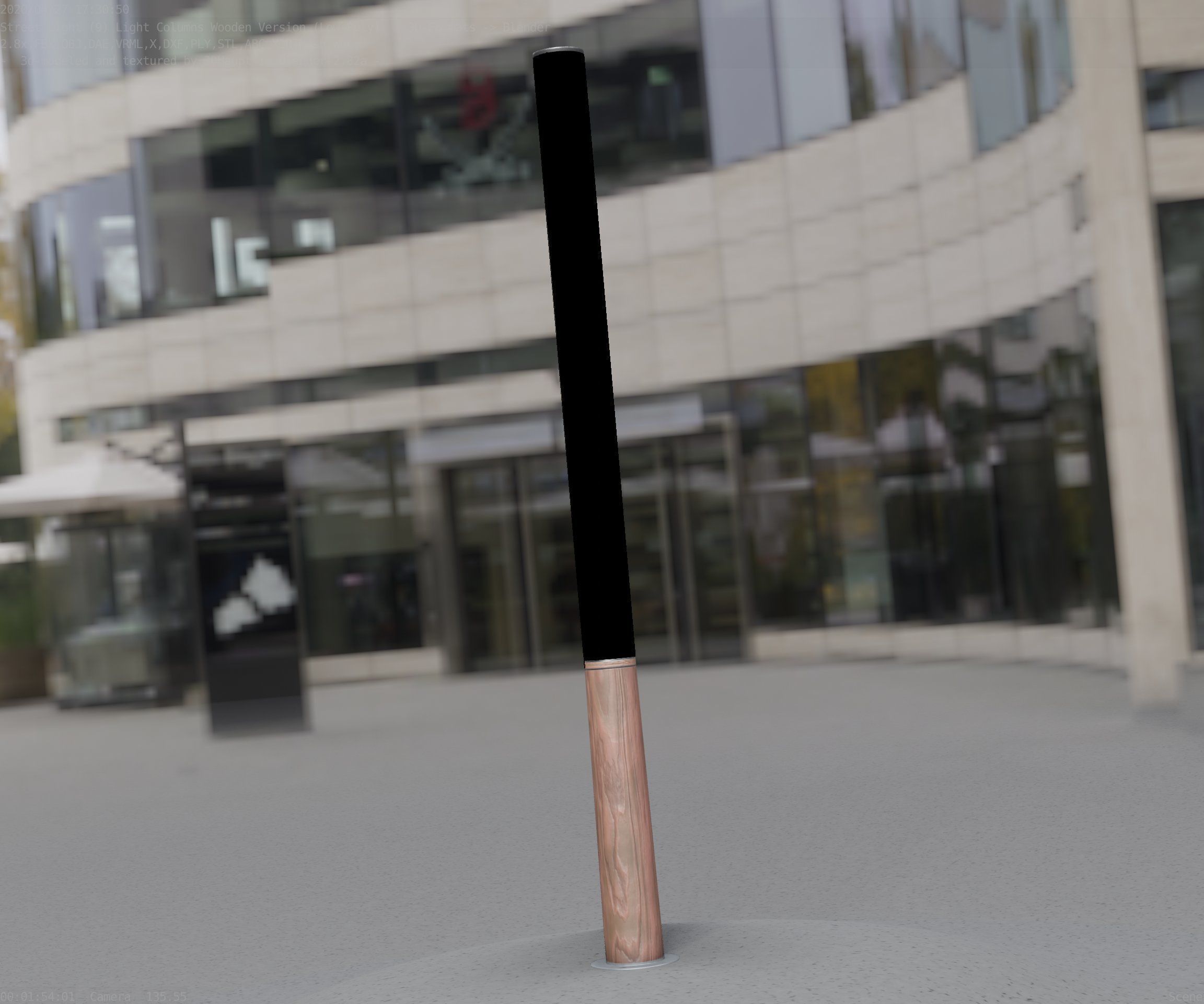 Wooden Lamp-Column 28 - Low-Poly Street-Light Set-9 Low-poly 3D model_37