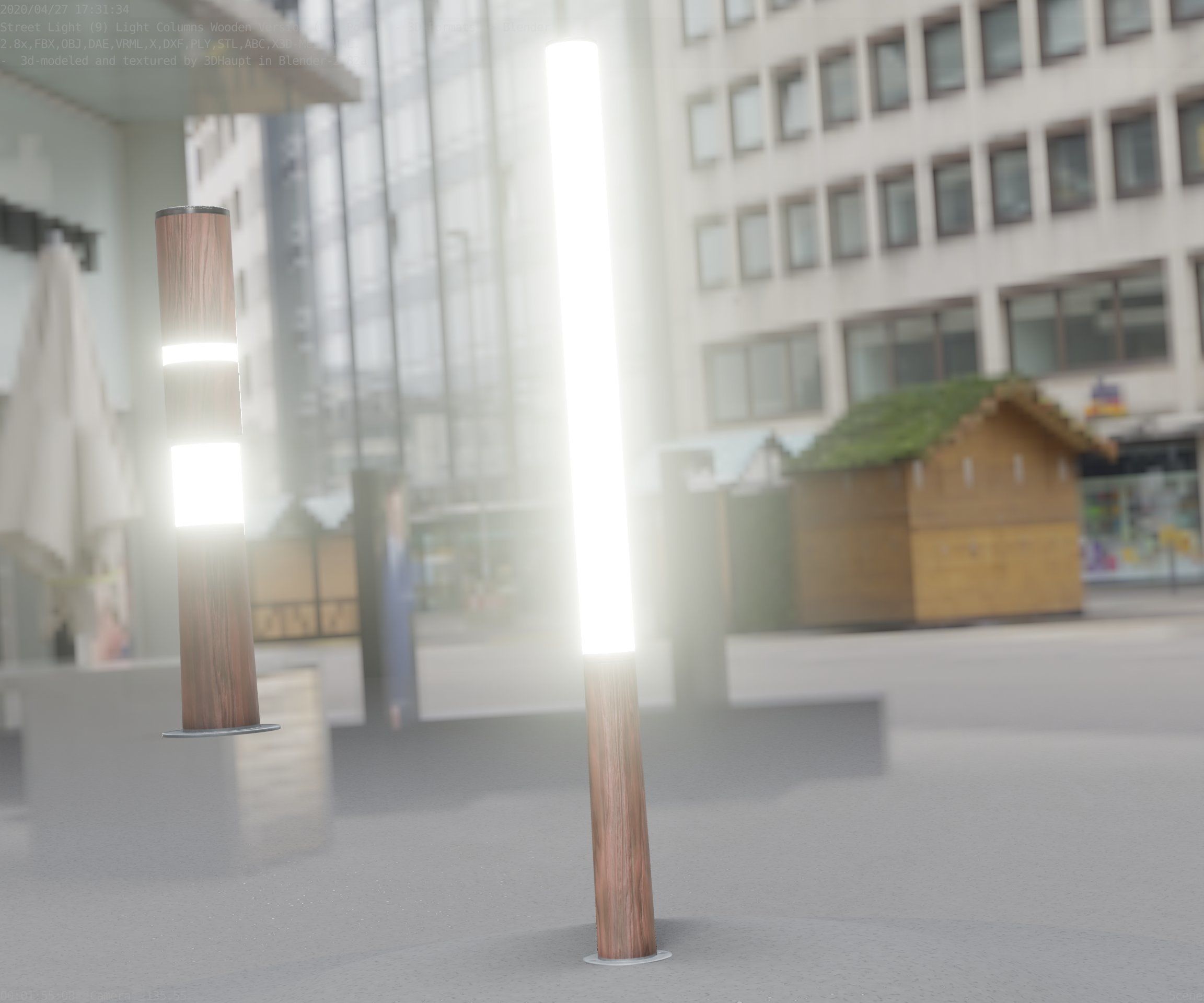 Wooden Lamp-Column 28 - Low-Poly Street-Light Set-9 Low-poly 3D model_68