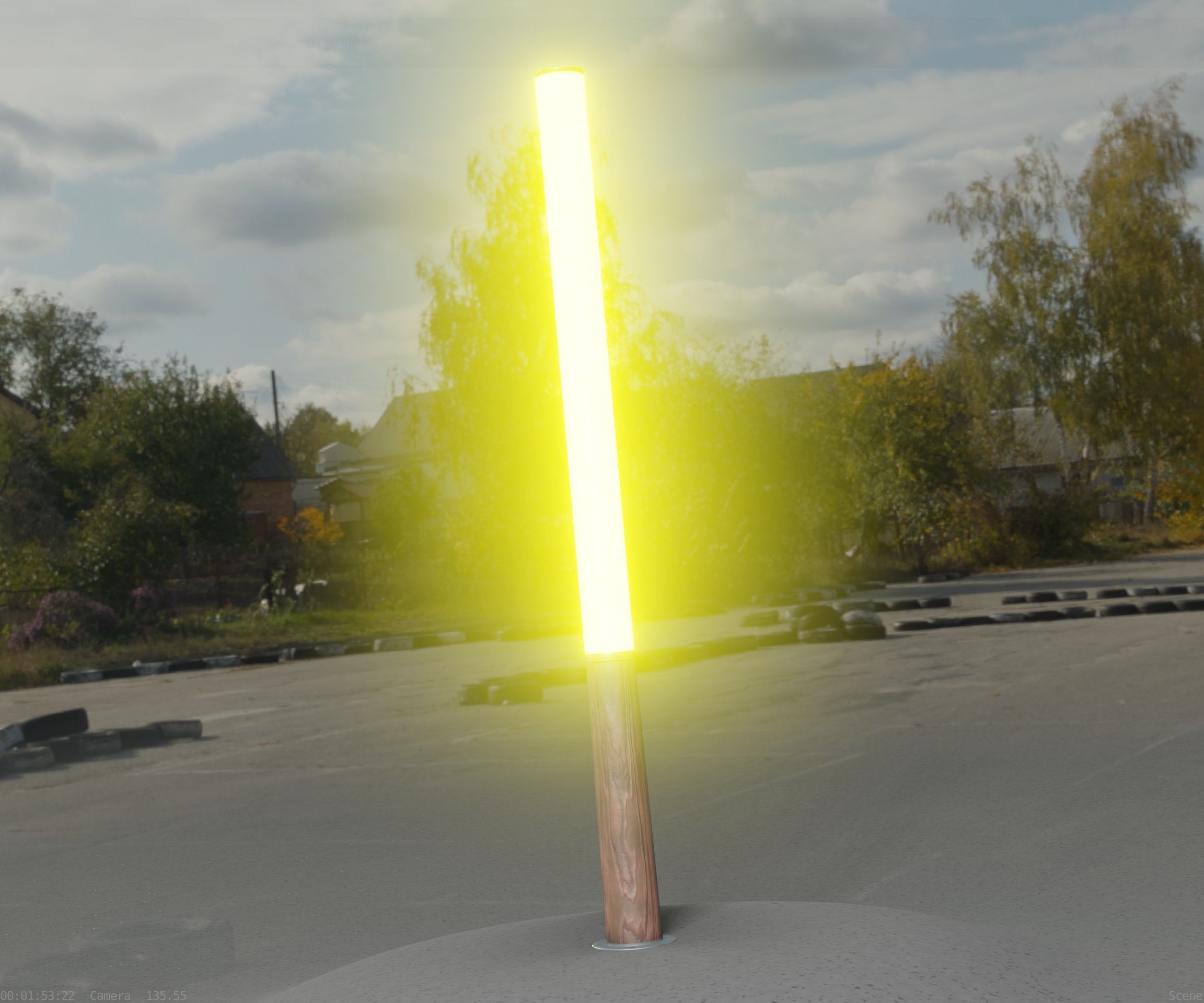 Wooden Lamp-Column 28 - Low-Poly Street-Light Set-9 Low-poly 3D model_34