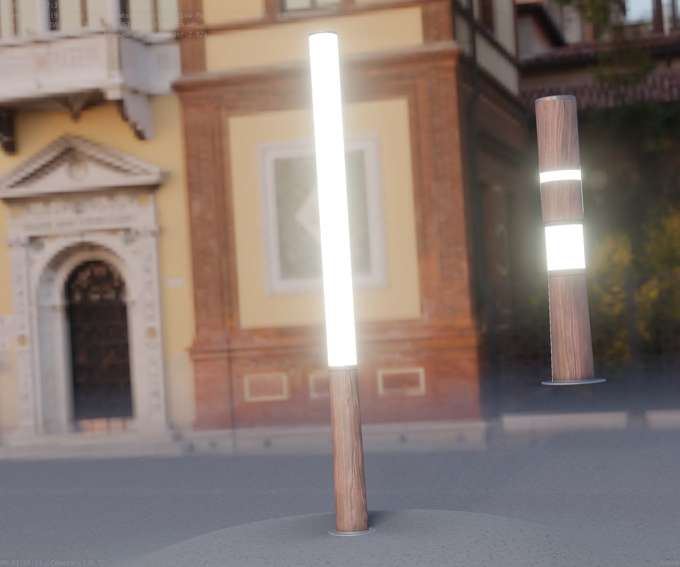 Wooden Lamp-Column 28 - Low-Poly Street-Light Set-9 Low-poly 3D model_71