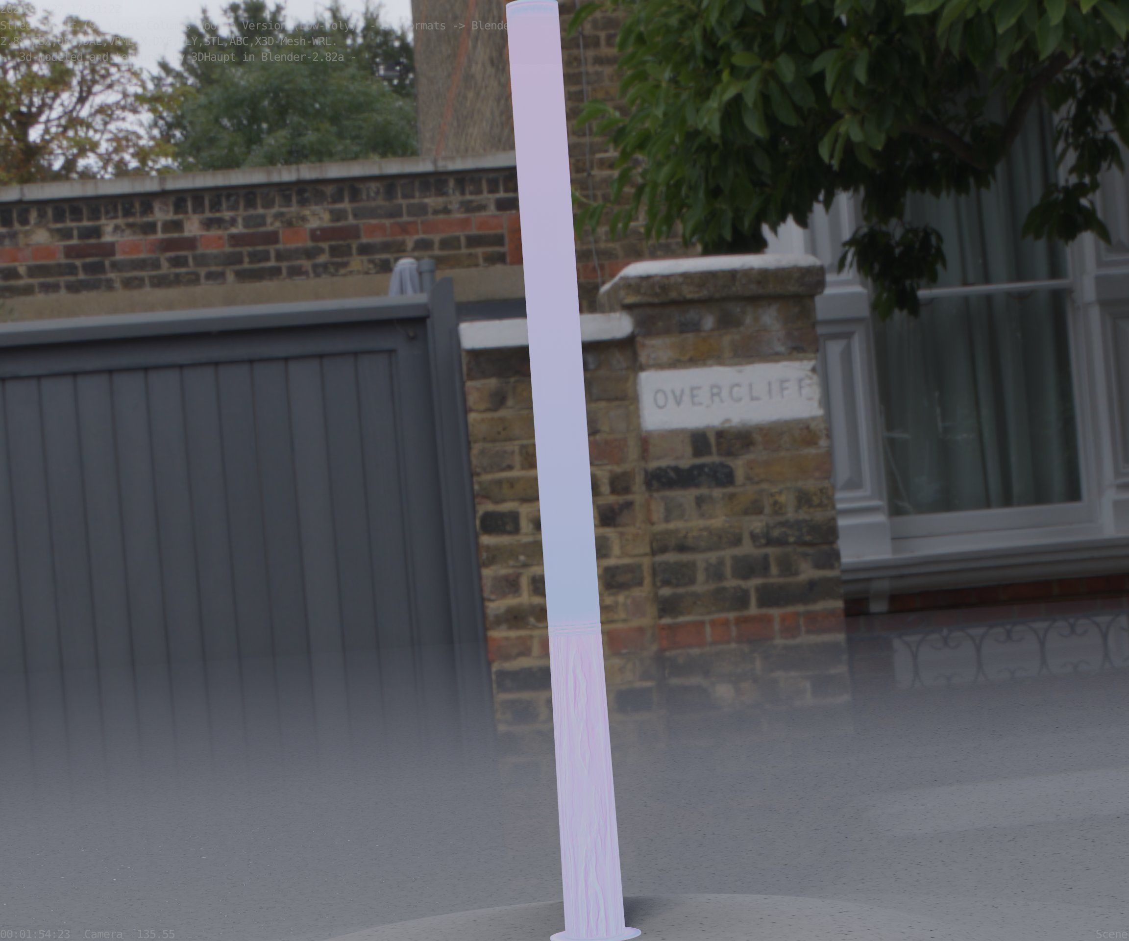 Wooden Lamp-Column 28 - Low-Poly Street-Light Set-9 Low-poly 3D model_59