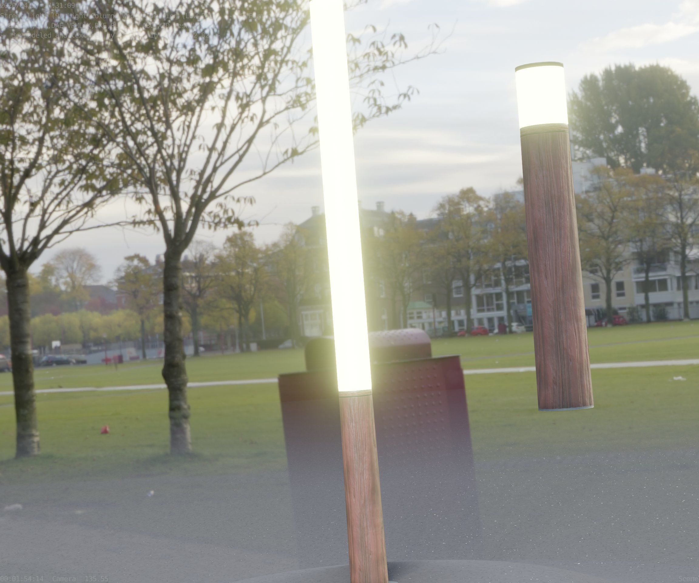 Wooden Lamp-Column 28 - Low-Poly Street-Light Set-9 Low-poly 3D model_50