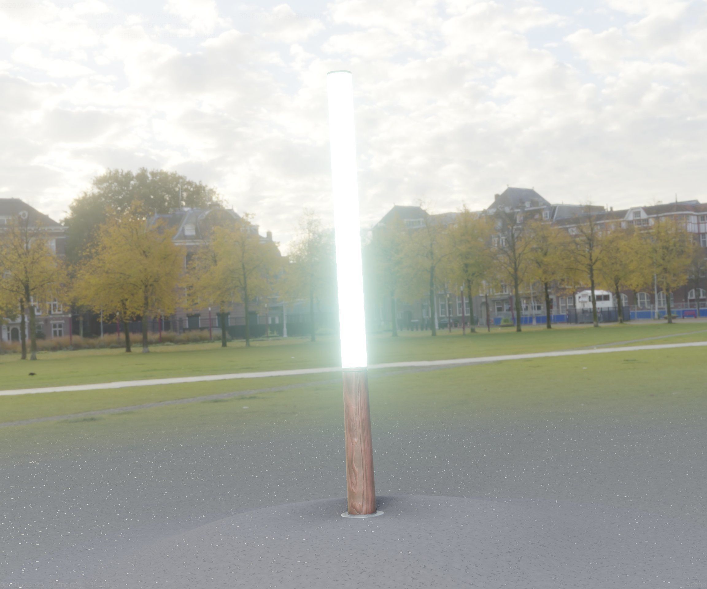 Wooden Lamp-Column 28 - Low-Poly Street-Light Set-9 Low-poly 3D model_81