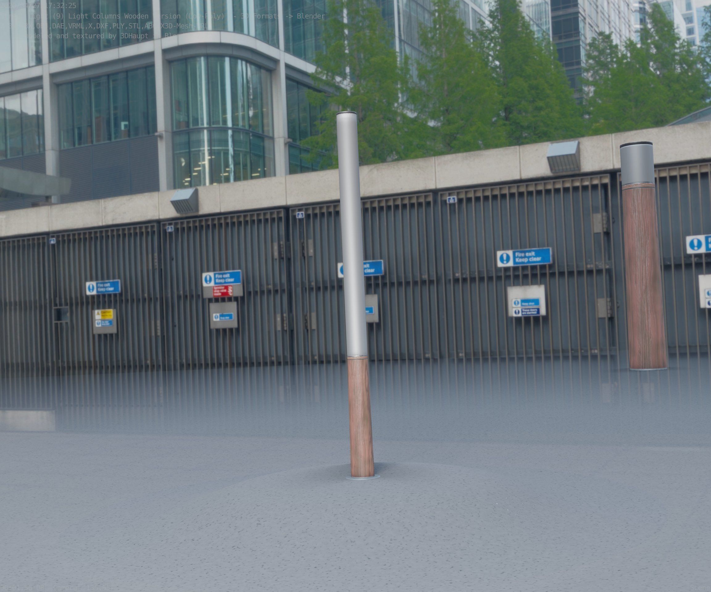 Wooden Lamp-Column 28 - Low-Poly Street-Light Set-9 Low-poly 3D model_92