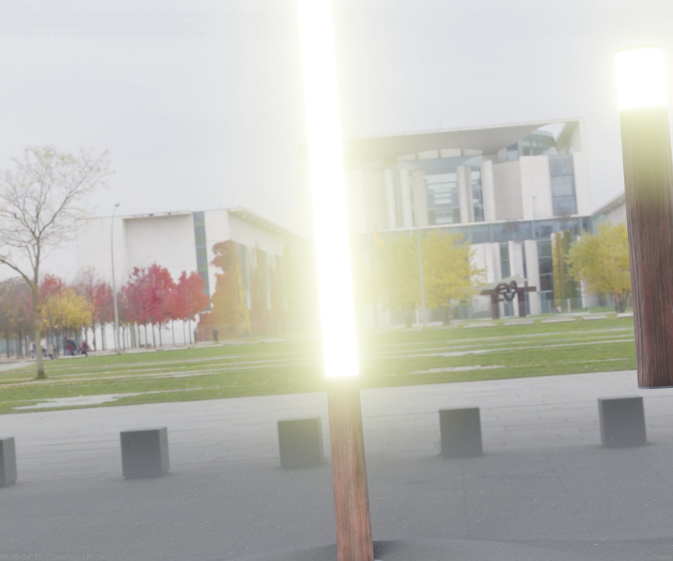 Wooden Lamp-Column 28 - Low-Poly Street-Light Set-9 Low-poly 3D model_51