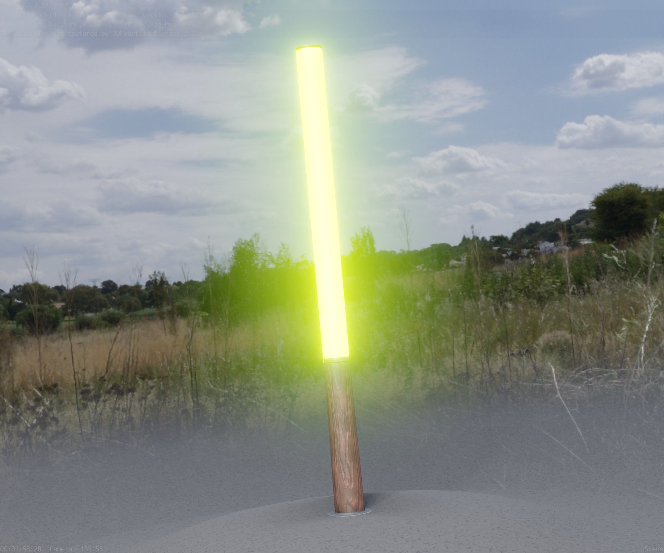 Wooden Lamp-Column 28 - Low-Poly Street-Light Set-9 Low-poly 3D model_32