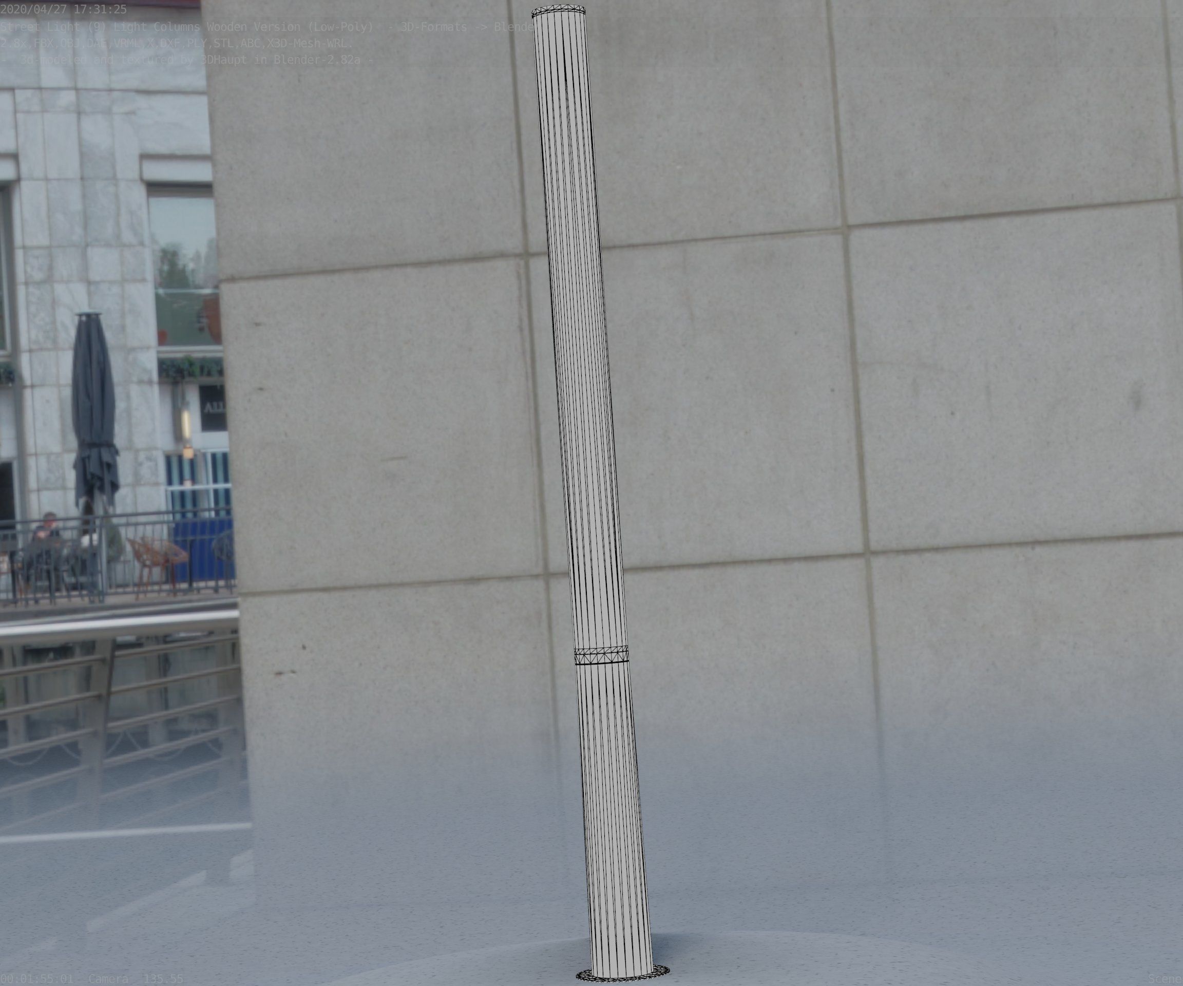 Wooden Lamp-Column 28 - Low-Poly Street-Light Set-9 Low-poly 3D model_61