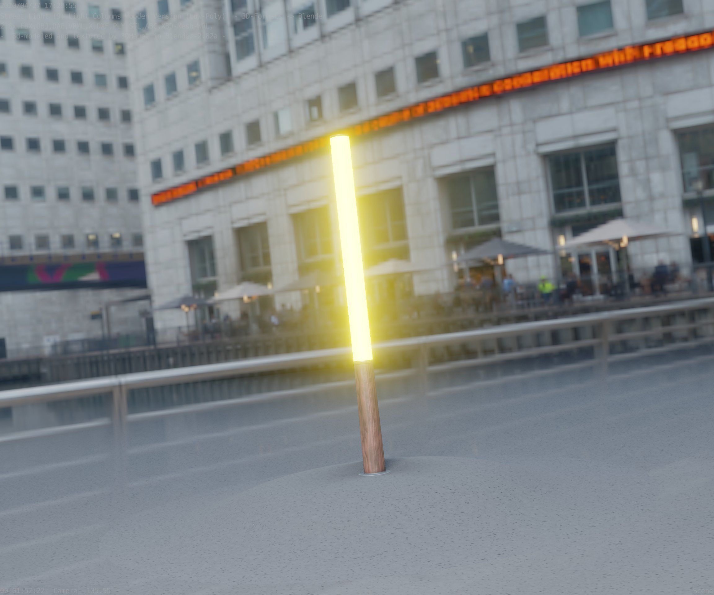 Wooden Lamp-Column 28 - Low-Poly Street-Light Set-9 Low-poly 3D model_20