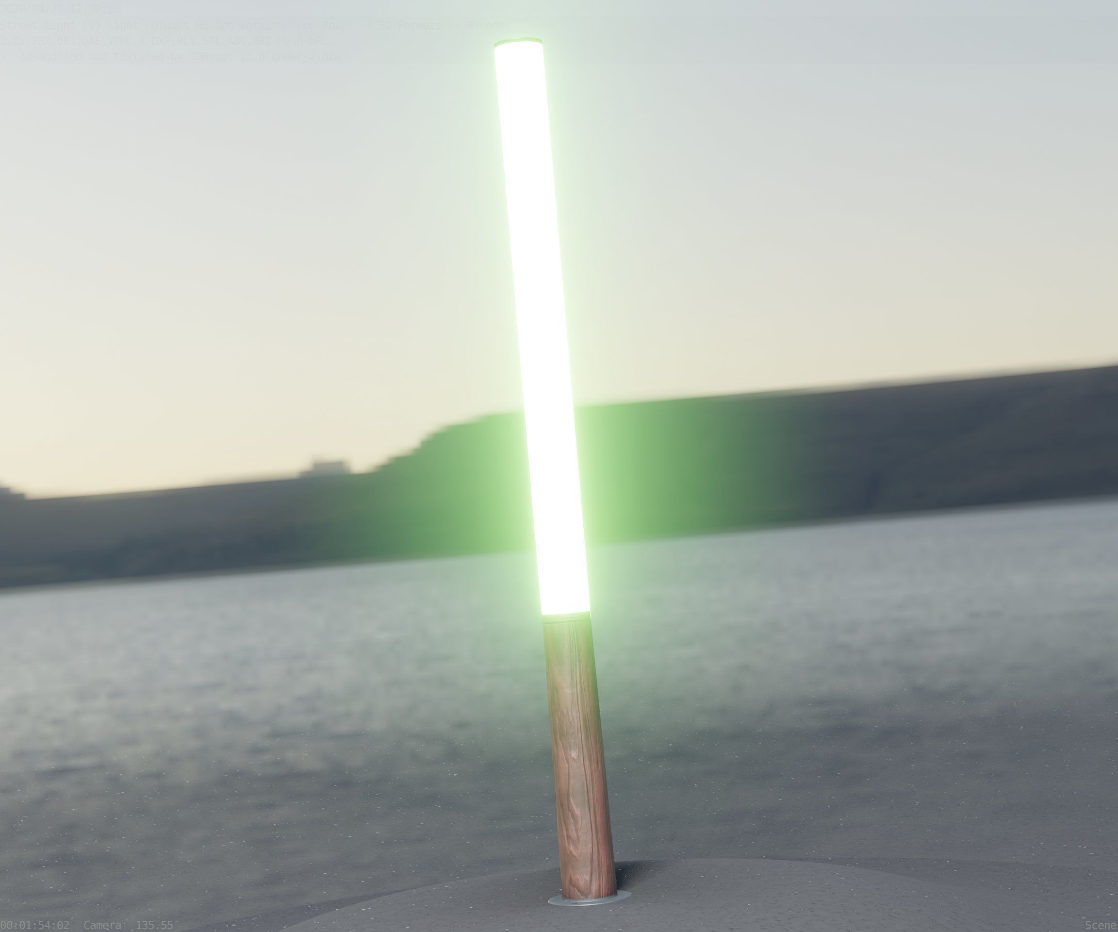 Wooden Lamp-Column 28 - Low-Poly Street-Light Set-9 Low-poly 3D model_38