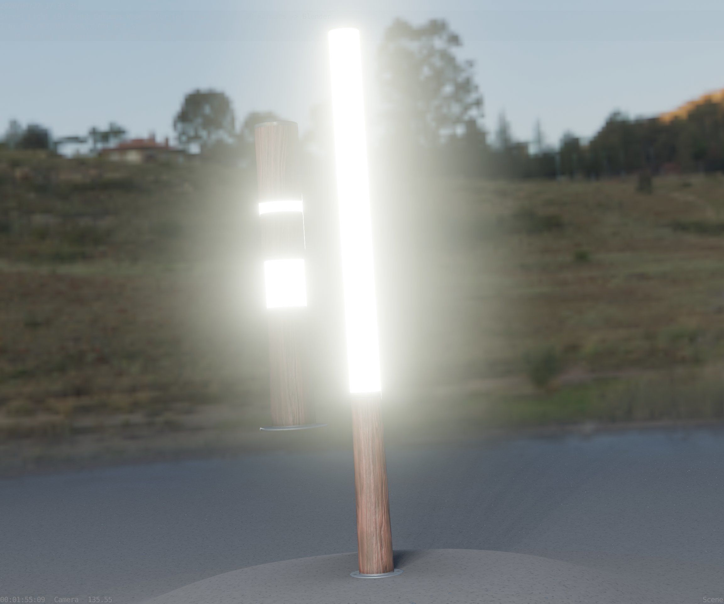 Wooden Lamp-Column 28 - Low-Poly Street-Light Set-9 Low-poly 3D model_69